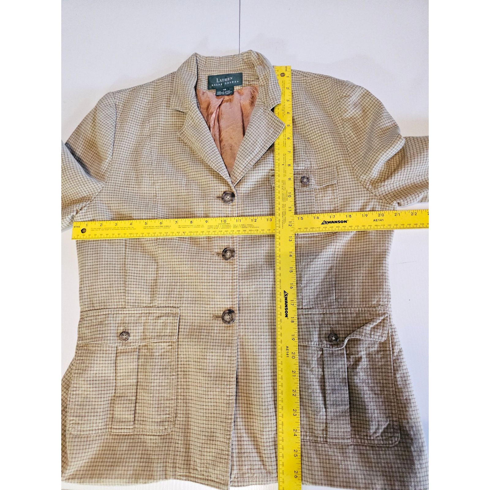 Lauren Ralph Lauren Vintage Lauren Ralph Lauren Brown Twill Light Blazer 14 3826 Size L / US 10 / IT 46 - 7 Thumbnail