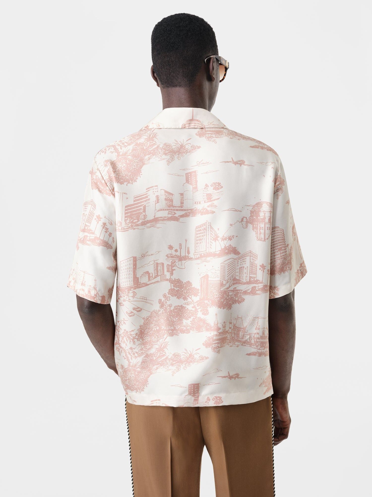 Amiri o1orln1025 LA Landmark Bowling Shirt in Light Pink/White Size US M / EU 48-50 / 2 - 4 Thumbnail