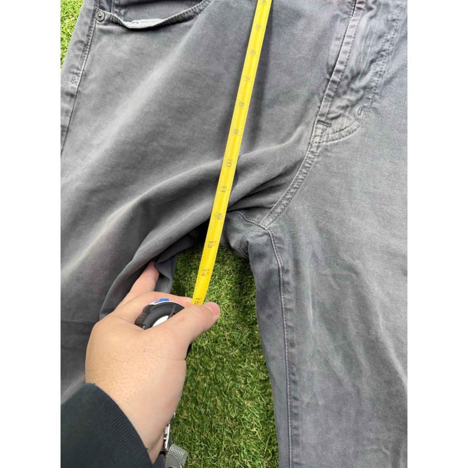 Vintage Adriano Goldschmied The Graduate Tailored Leg Chino Stretch Pants Mens 38x32 Gray Cotton Blend 5-Pocket Regular Straight Classic Size US 38 / EU 54 - 6 Thumbnail