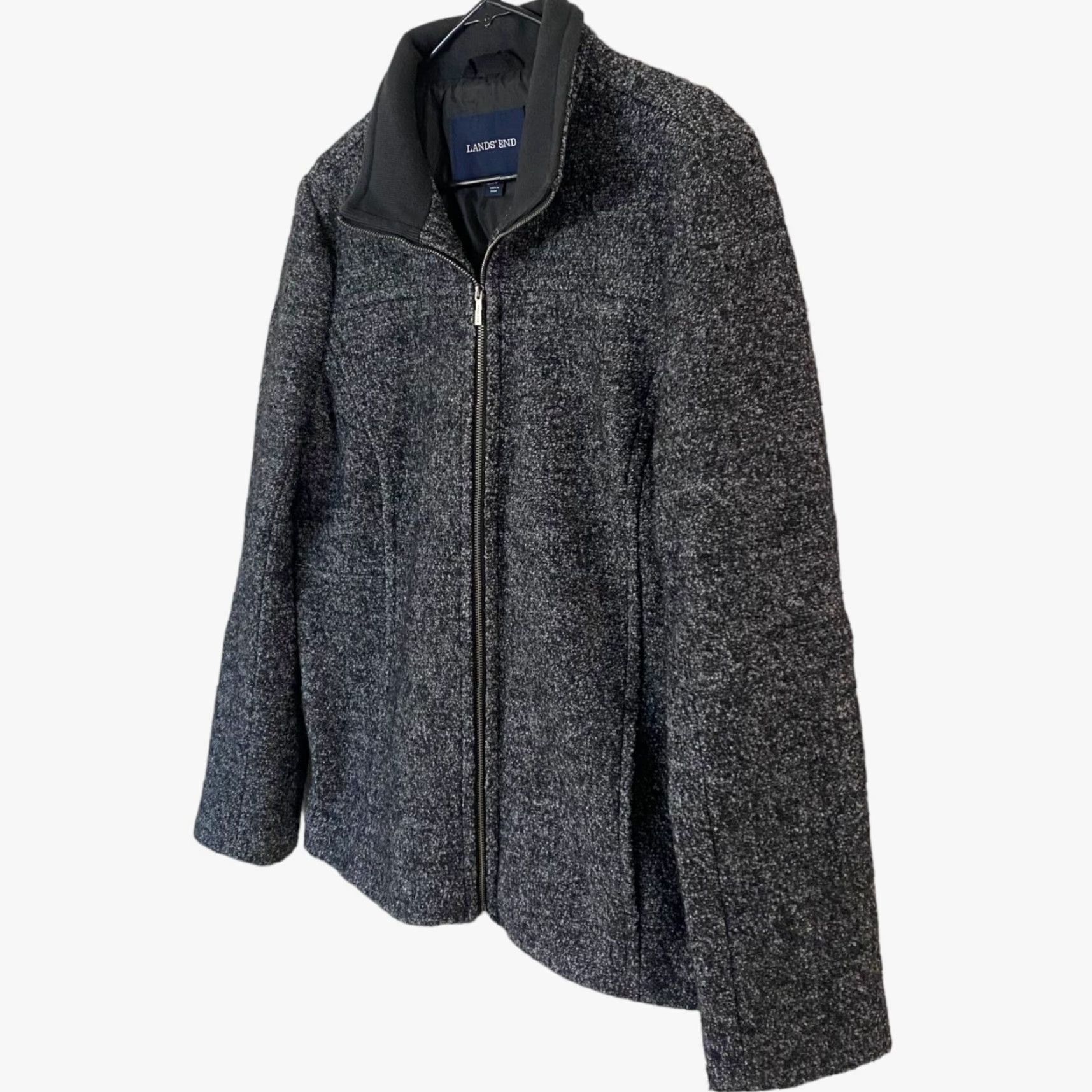 Lands' End VINTAGE Lands' End Full-Zip Wool Blend Jacket Women 16 Gray Lined 27.5" Long Sleev | Womens Jacket Size XXL / US 16-18 / IT 52-54 - 2 Thumbnail