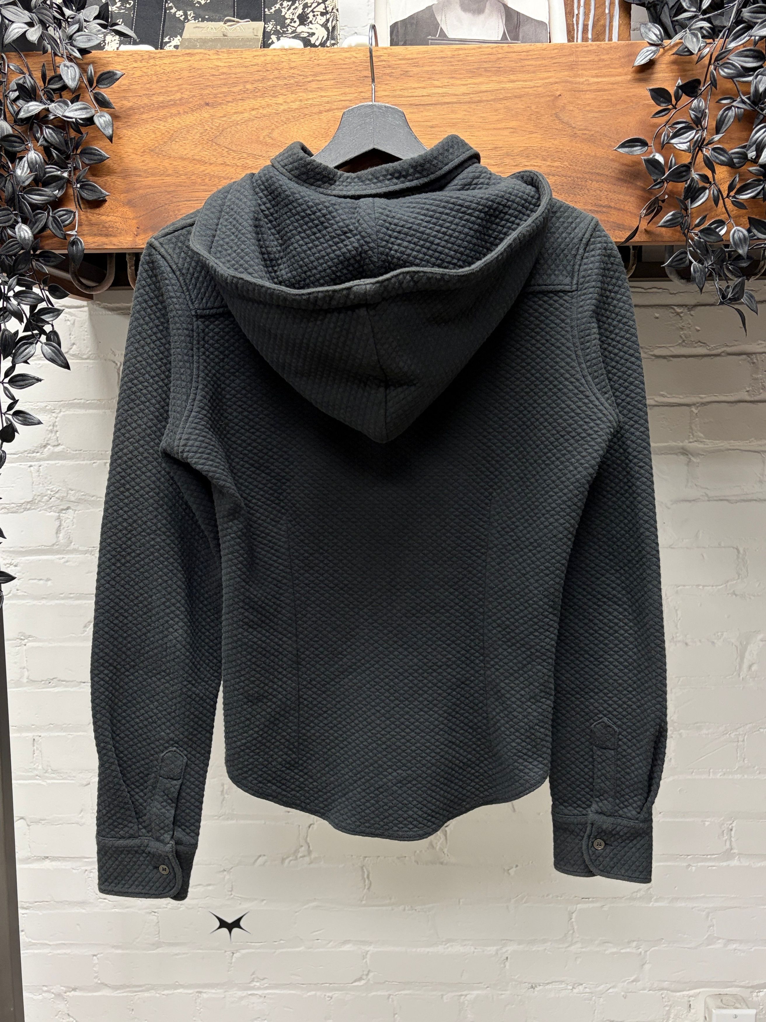 Raf Simons AW1999 Raf Simons Quilted Cotton Black Hooded Collar Shirt Size US S / EU 44-46 / 1 - 4 Thumbnail