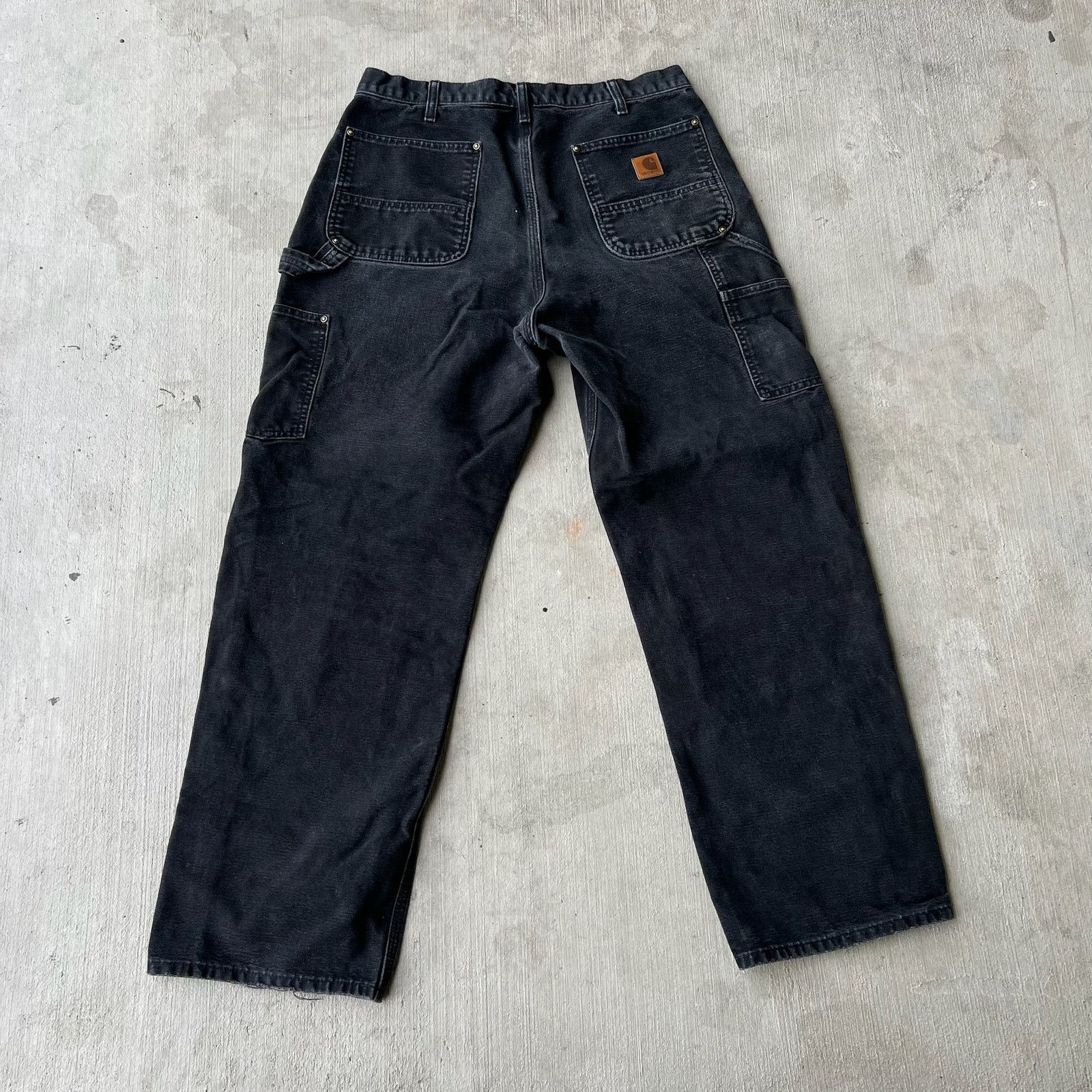 Carhartt × Vintage Carhartt faded black double knee work wear carpenter pants Size US 33 - 5 Thumbnail