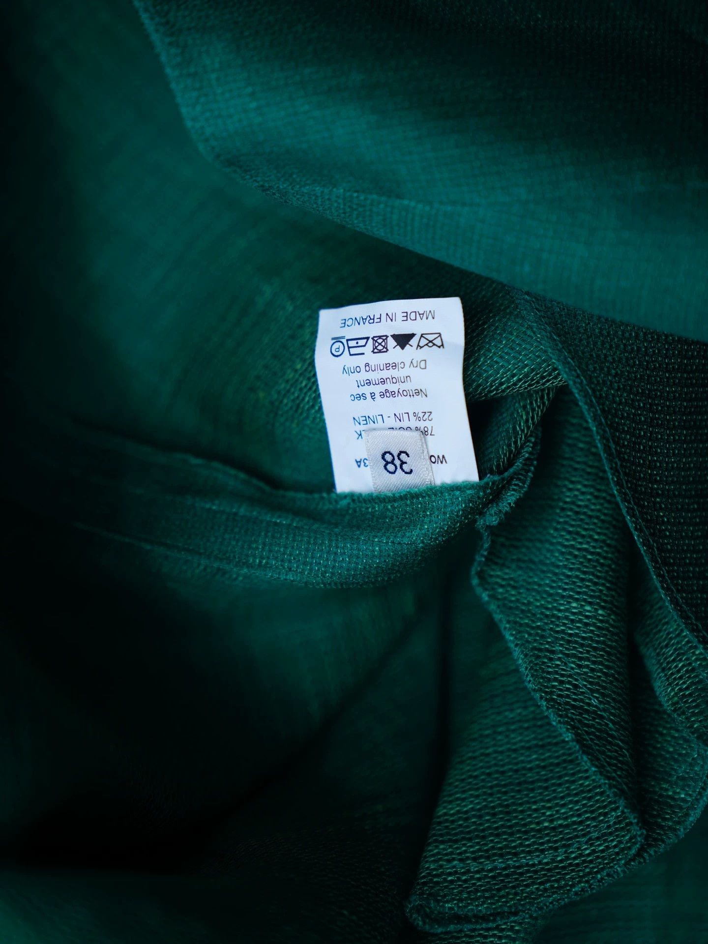 Lanvin Lanvin 2009 Vintage Silk Linen Green Knot Deep V Dress Fr38 Size S / US 4 / IT 40 - 5 Thumbnail