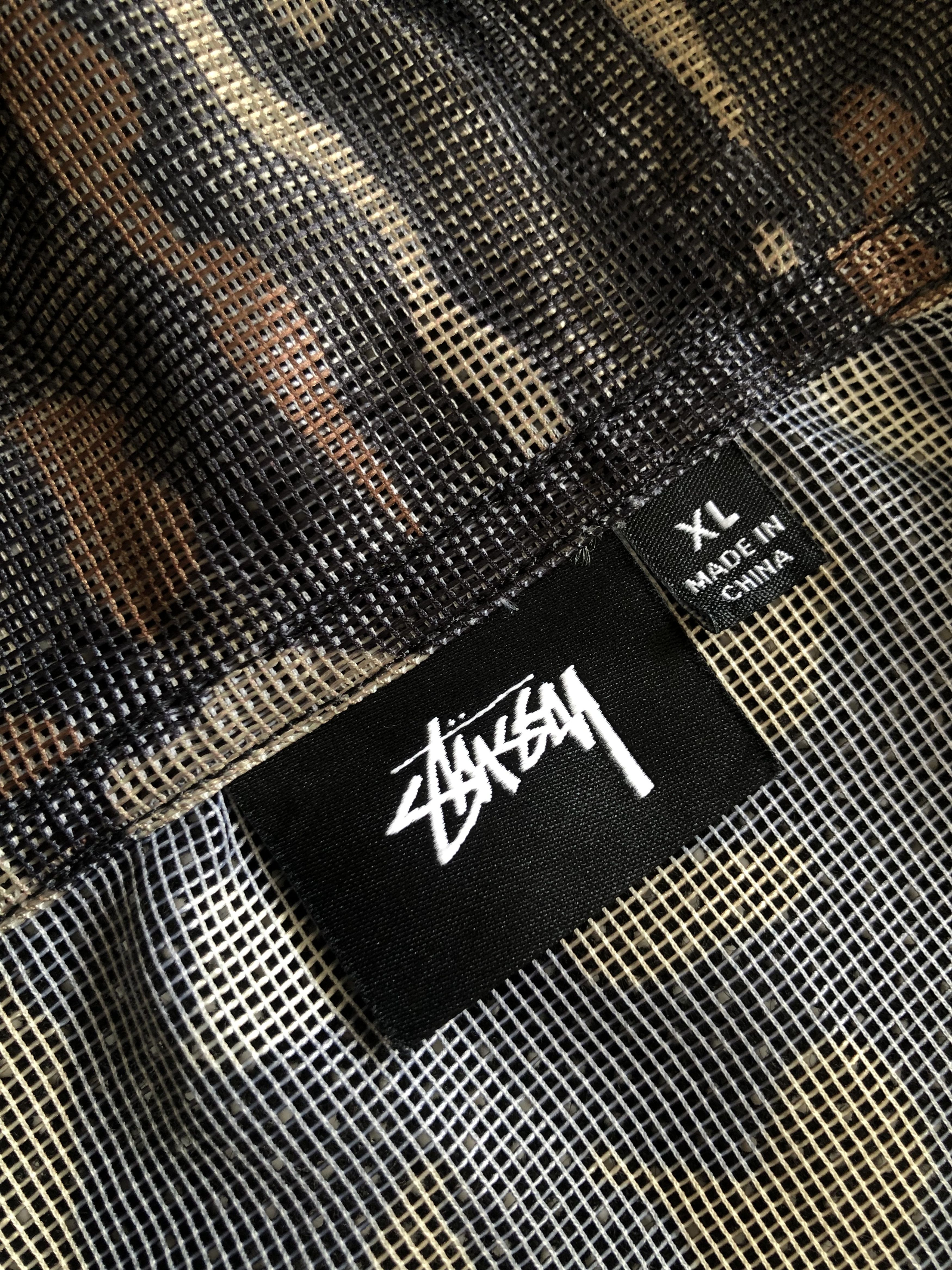 Stussy RARE🔥SS19 TREE BARK CAMO POLY-MESH 1/2 ZIP PULLOVER Size US XL / EU 56 / 4 - 21 Thumbnail