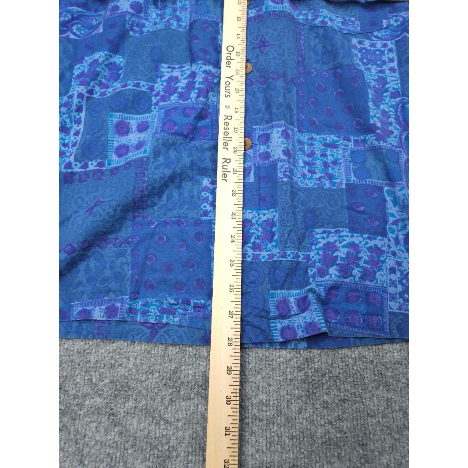 Hilo Hattie VINTAGE Kahana Hawaiian Shirt Men's Large (44" Chest) Blue Purple Abstract WOW Hilo Hattie Button-Up Shirt Men’s Classic 44 in Chest Size US L / EU 52-54 / 3 - 6 Thumbnail