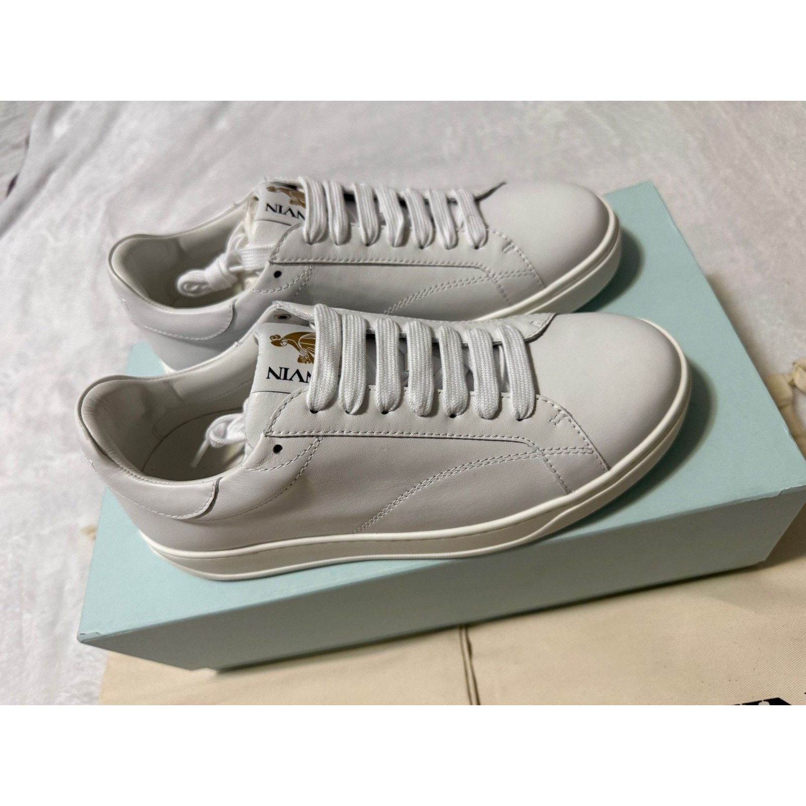 Lanvin Lanvin DDB0 White Leather Sneakers EU 40 US Men 7 , Women 9 Size US 7 / EU 40 - 3 Thumbnail