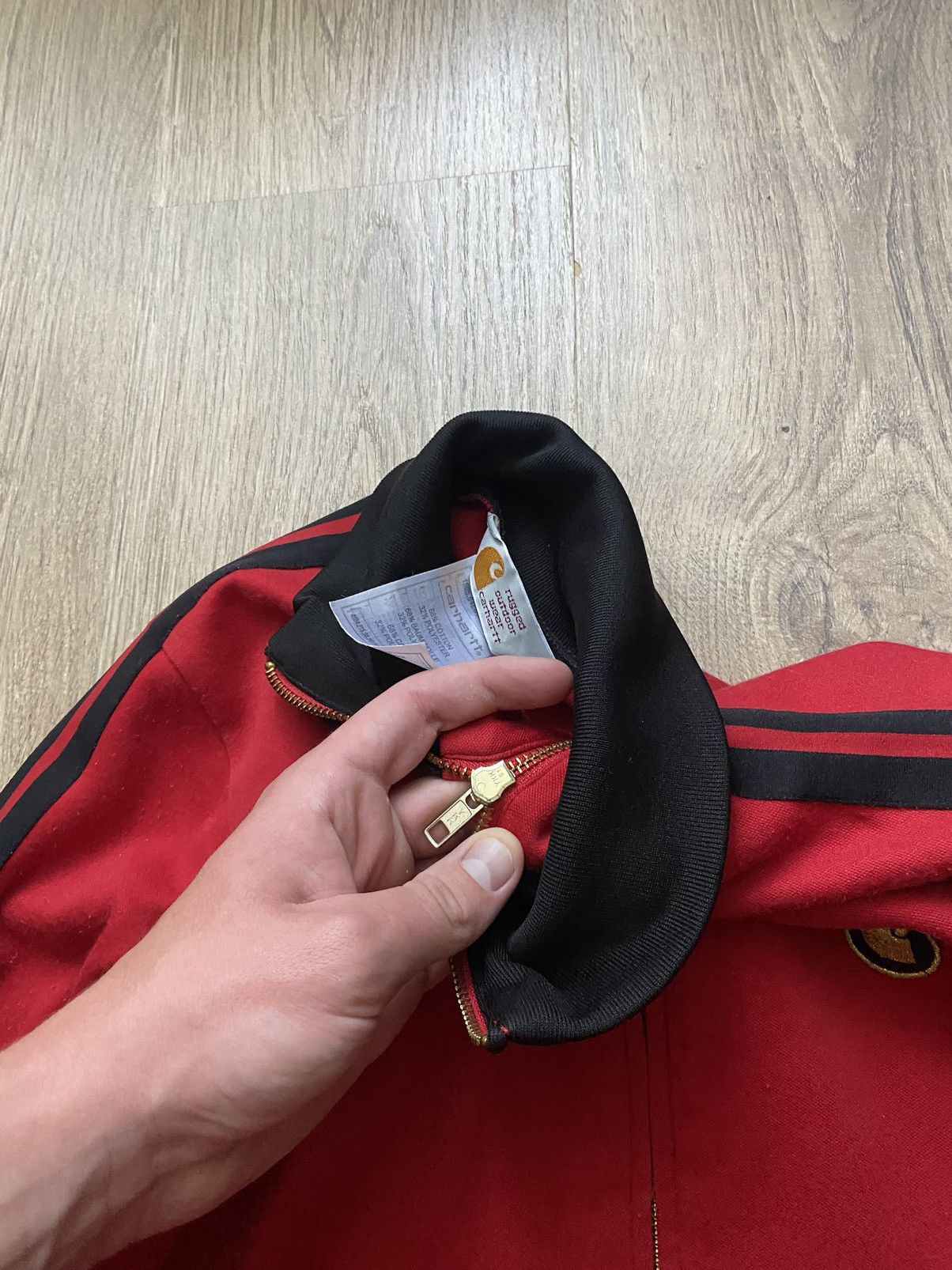 Carhartt × Vintage Vintage Carhartt Y2K track top rare zip jacket in red Size S / US 4 / IT 40 - 6 Thumbnail