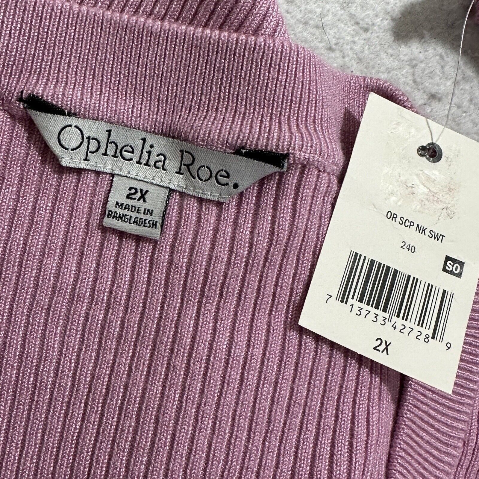 Other Ophelia Roe 2X Scoop Neck Ribbed Stretch Pullover Sweater Size XXL / US 16-18 / IT 52-54 - 3 Thumbnail