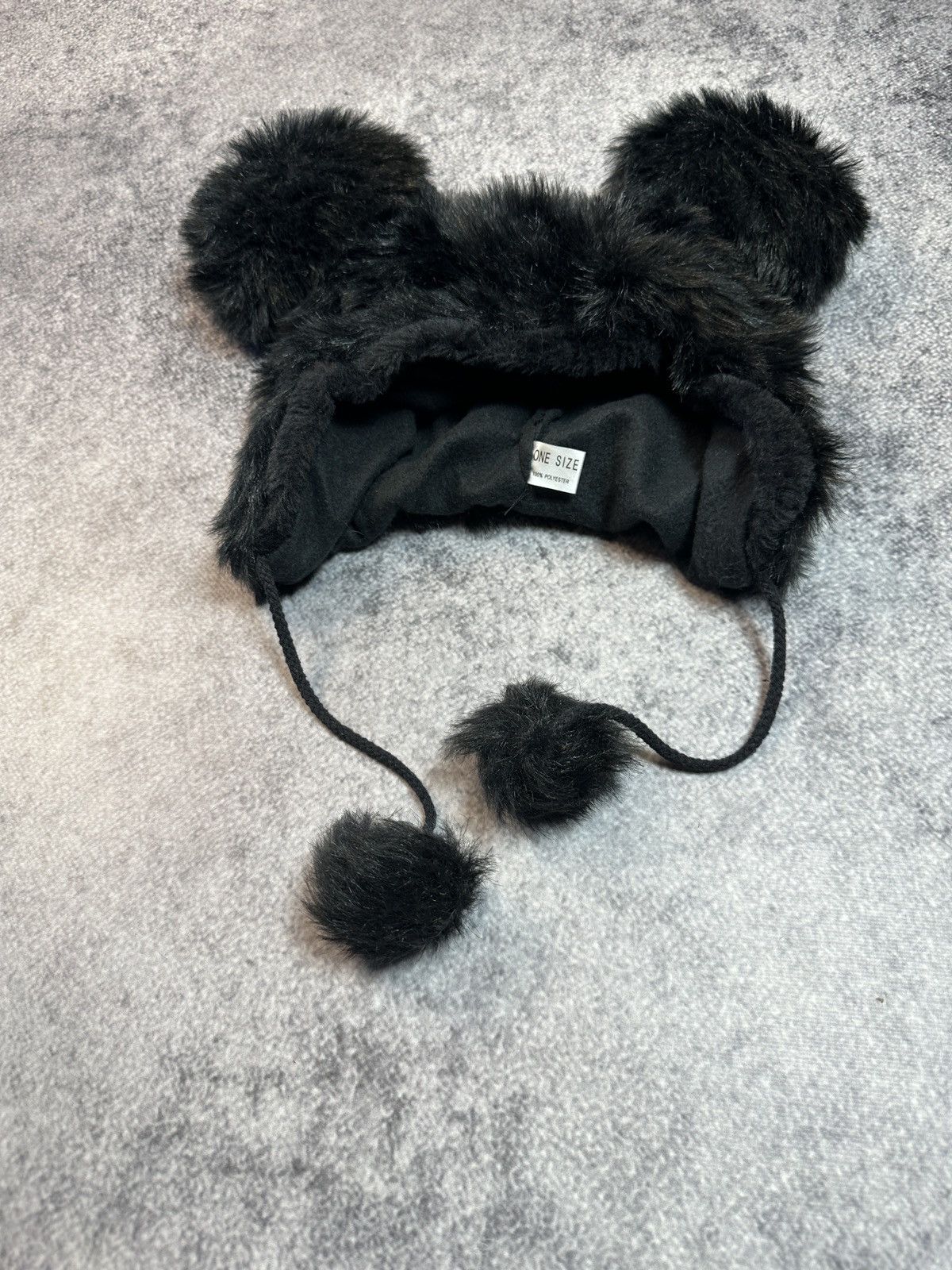 Other Y2K Fur Hat Ears Black Avant Garde Opium Casual USA VTg Size ONE SIZE - 4 Thumbnail
