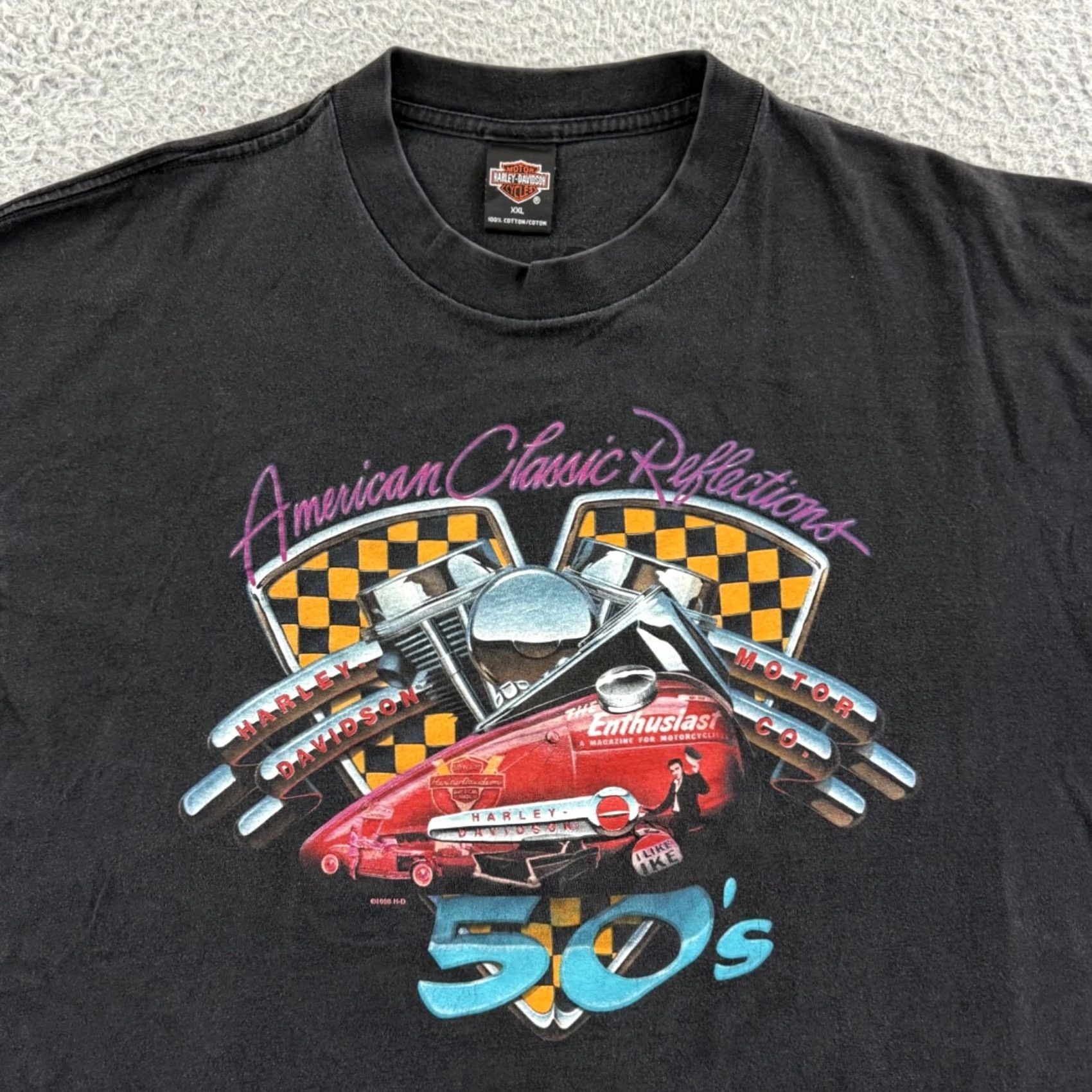 Harley Davidson VINTAGE Harley-Davidson Shirt Mens XL Black Biker Short Sleeve 90s Motorcycle Graphic Print Logo Size US XL / EU 56 / 4 - 3 Thumbnail