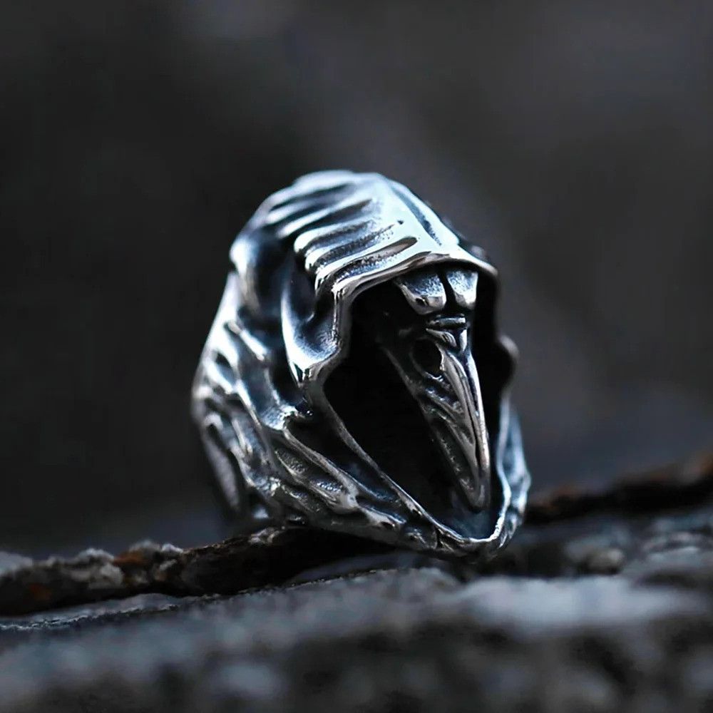 Vintage Crow Skull Ring Size ONE SIZE - 3 Thumbnail