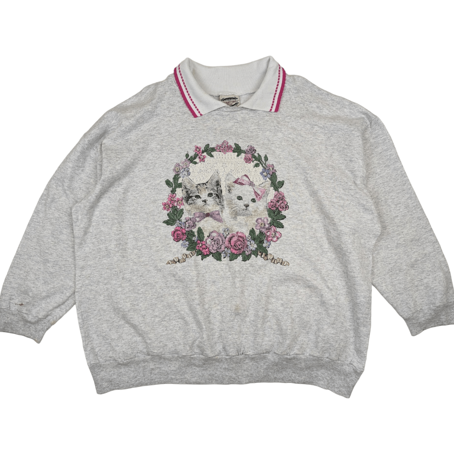 CAT'S PAW Vintage 90's CUTE CAT Animal Tee Jumper Sweatshirt Size XXL / US 16-18 / IT 52-54 - 2 Thumbnail