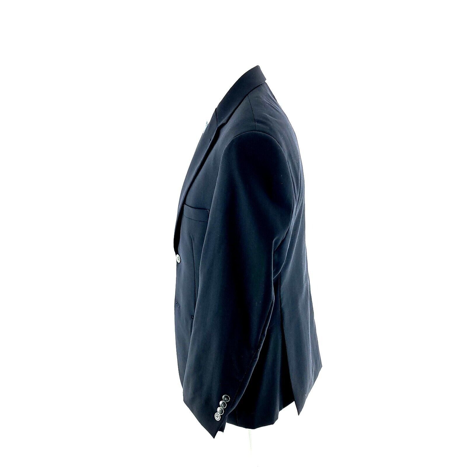 Pronto Uomo Pronto Uomo Est 1971 Wool Polyester 2 Button Blue Blazer 40S Size 40S - 5 Thumbnail