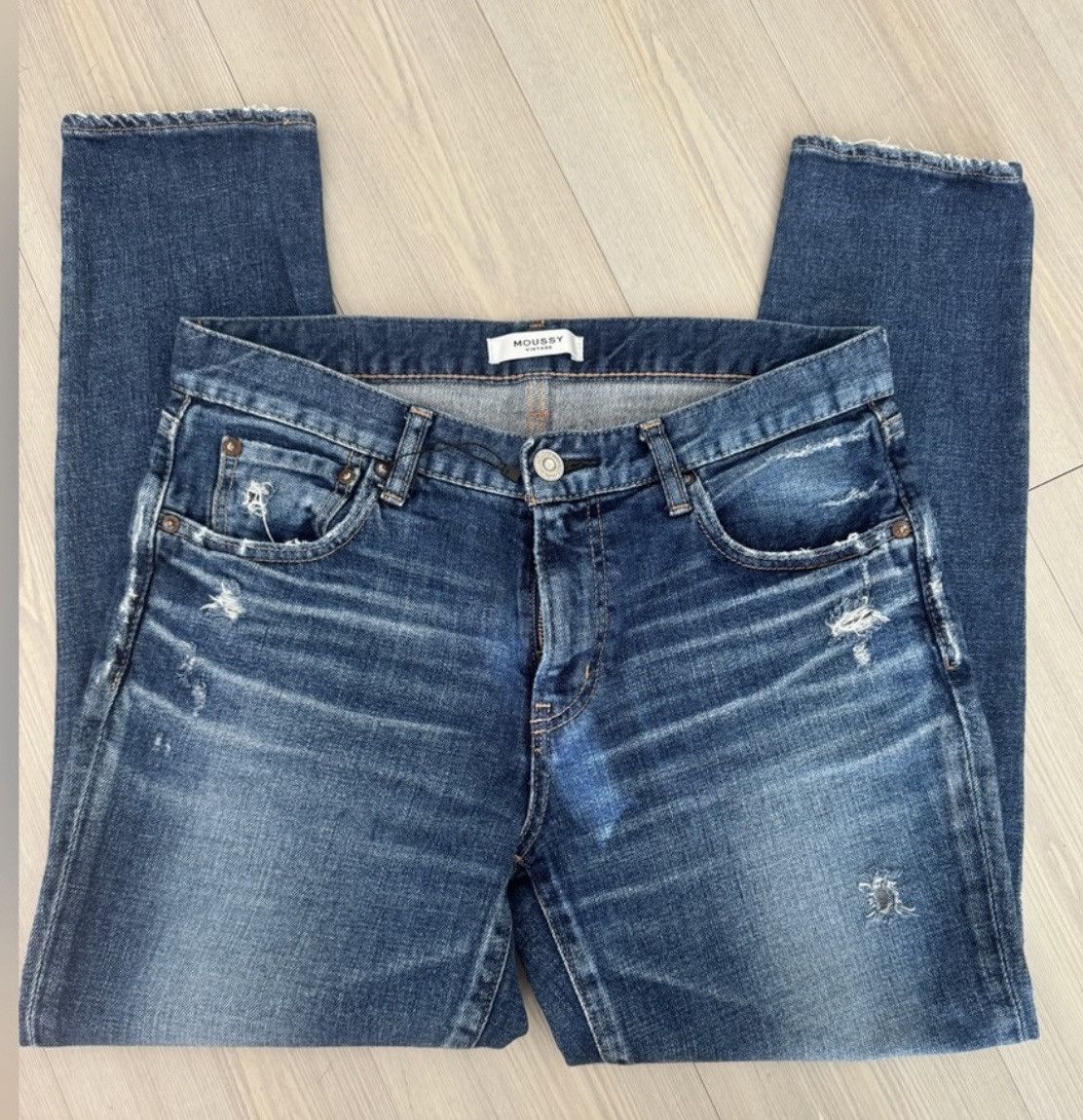 MOUSSY MOUSSY VINTAGE distressed patchwork Jeans 26-27 Size 26" / US 2 / IT 38 - 1 Thumbnail
