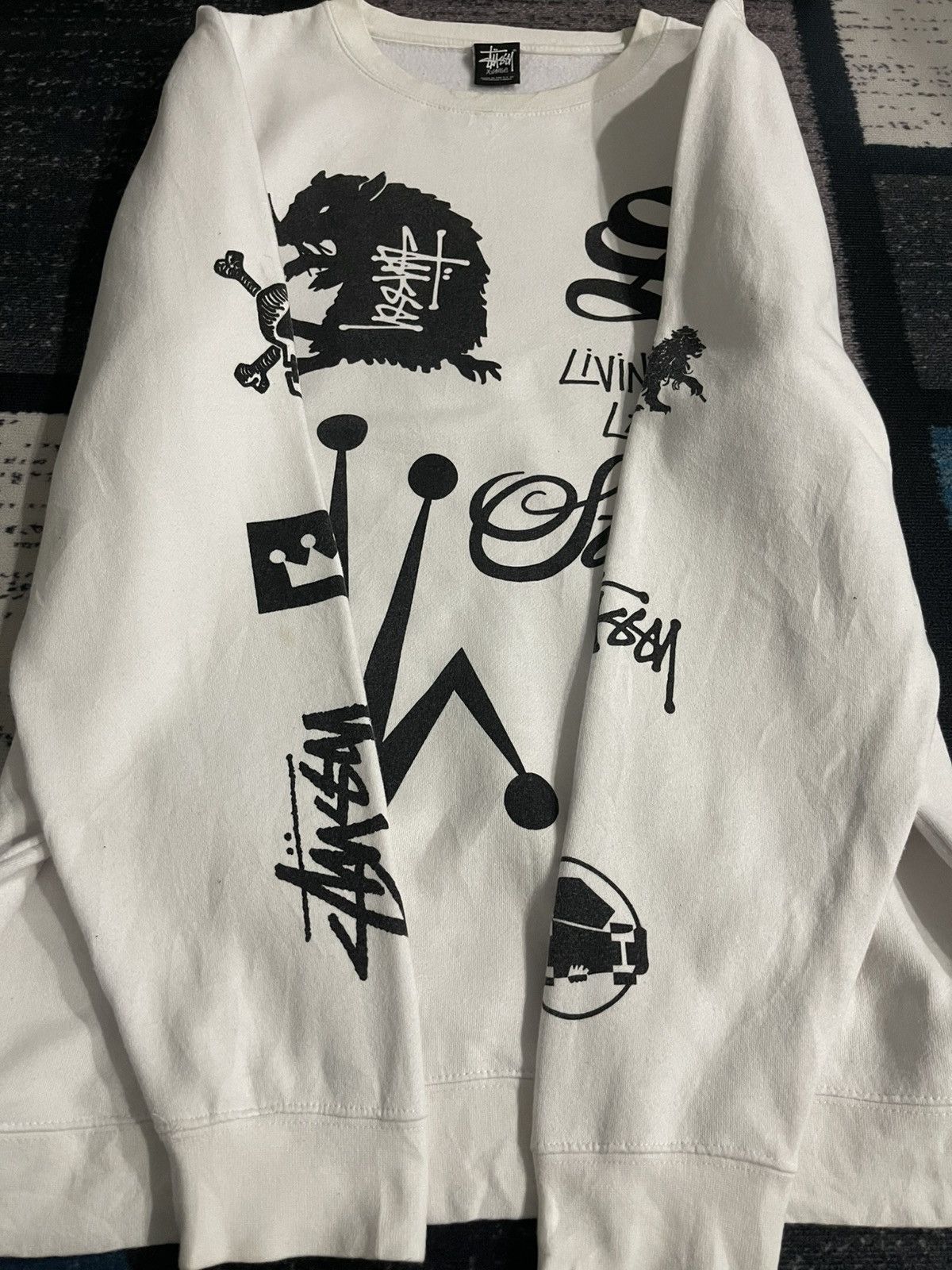 Stussy Vintage Stussy Crown Collage Fullprint Sweatshirt Size US XL / EU 56 / 4 - 8 Thumbnail