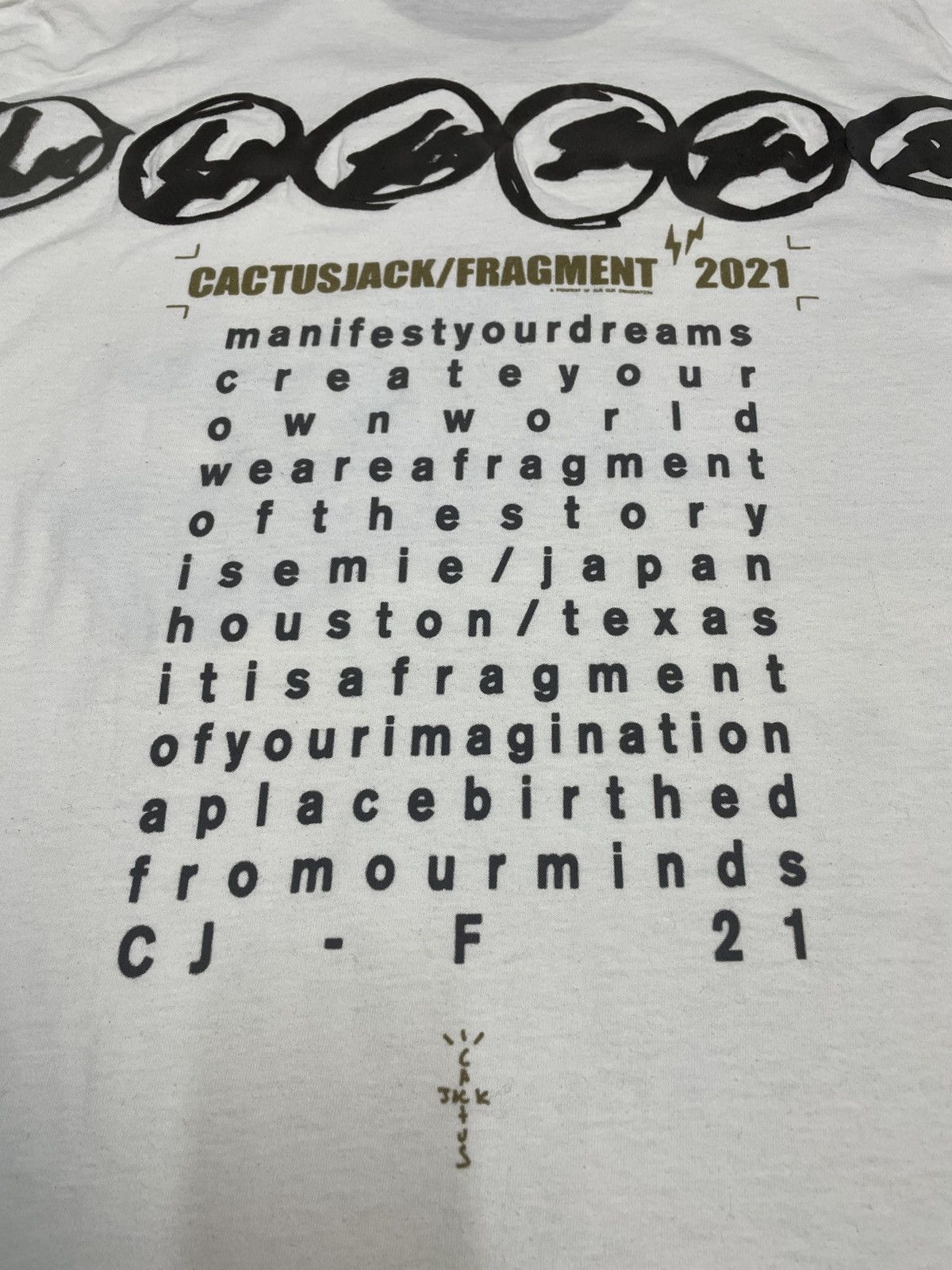 Travis Scott Travis Scott Cactus Jack T-shirt For Fragment Manifest Tee Size US L / EU 52-54 / 3 - 12 Thumbnail