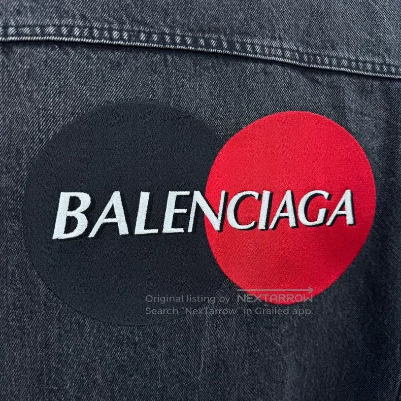 Balenciaga Balenciaga Mastercard logo embroidered denim jacket Size XXS / US 00 / IT 34 - 4 Thumbnail