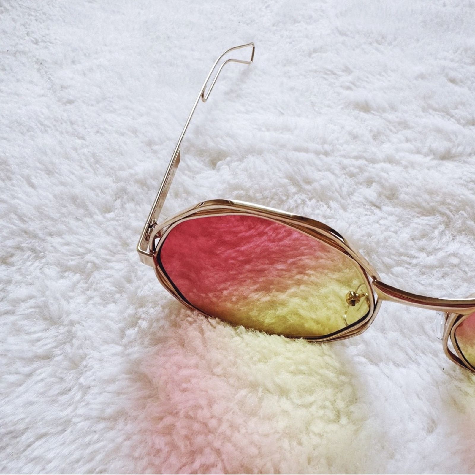 Other Seraphina Pink & Yellow Geometric Sunglasses Size ONE SIZE - 5 Thumbnail