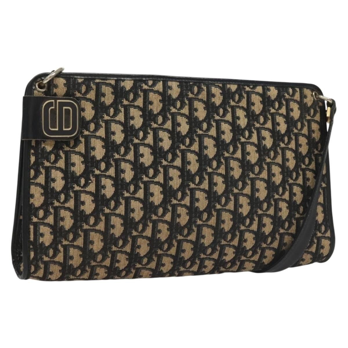 Dior DIOR Trotter Canvas Shoulder Bag Navy Gold Size ONE SIZE - 1 Thumbnail