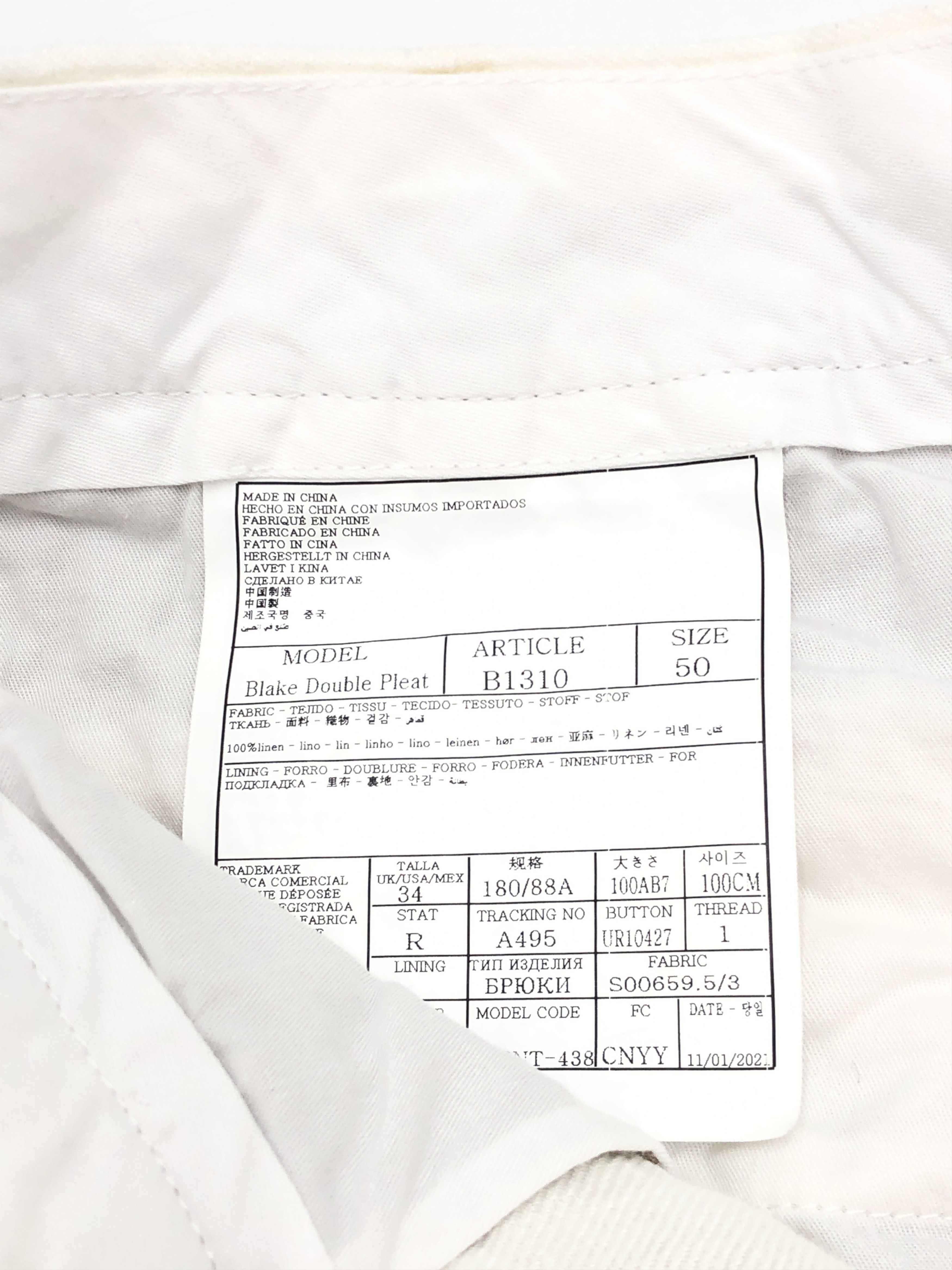 Suitsupply Blake Double Pleat Linen Formal Trousers Size 50 - W30 L29 Size 40R - 7 Thumbnail
