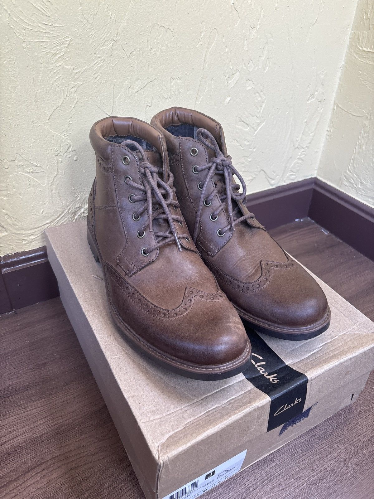Clarks Curington Rise Brown Leather Grailed