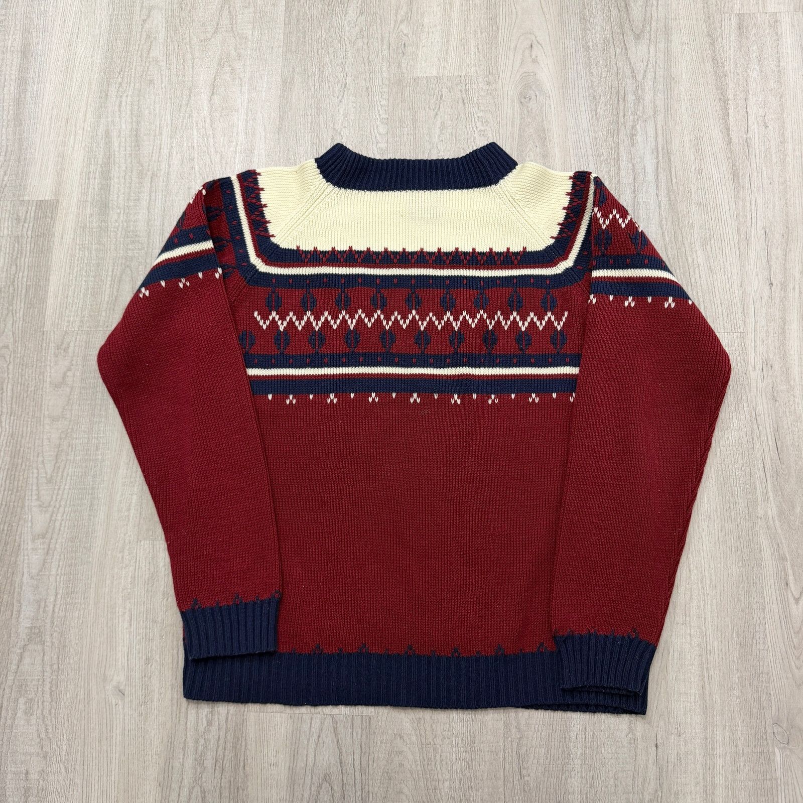 Vintage Vintage JCPenney Sweater Extra Large Red Fair Isle 70s 80s Size US XL / EU 56 / 4 - 1 Thumbnail