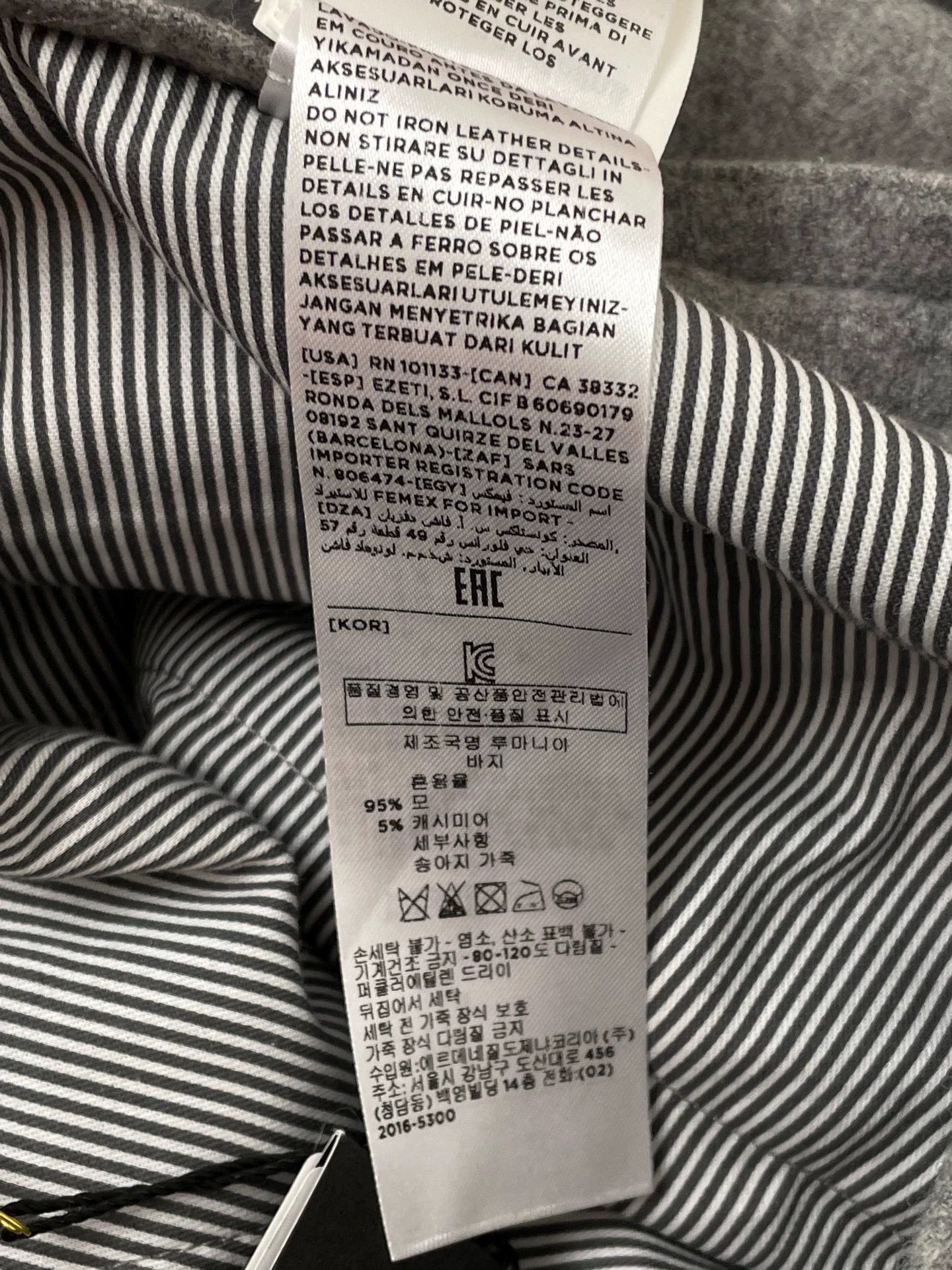 Ermenegildo Zegna ZEGNA Gray Wool-Cashmere Leather Trim Pants 48 New Size US 32 / EU 48 - 8 Thumbnail