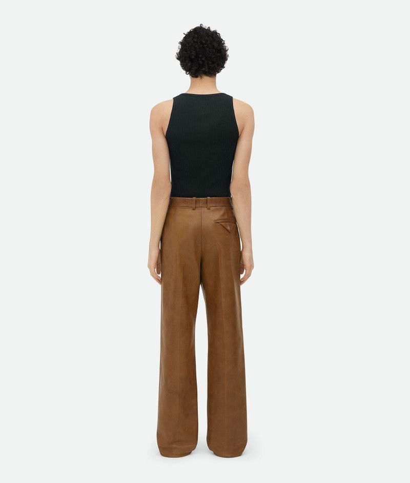Bottega Veneta o1s1rm0326 Vintage-Effect Leather Trousers in Brown Size US 34 / EU 50 - 3 Thumbnail