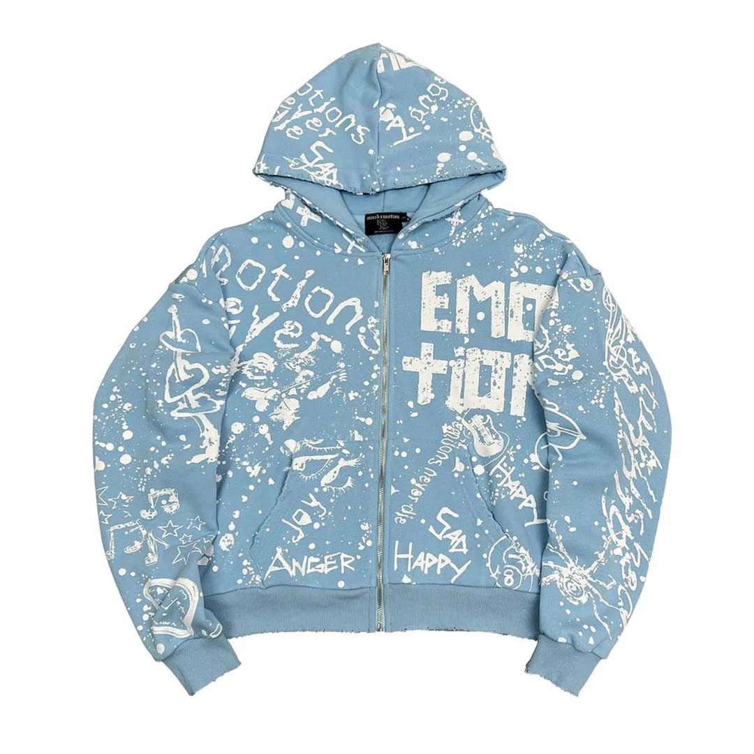 Other Mixed Emotions Blue Graffiti Hoodie Size US XXL / EU 58 / 5 - 1 Thumbnail