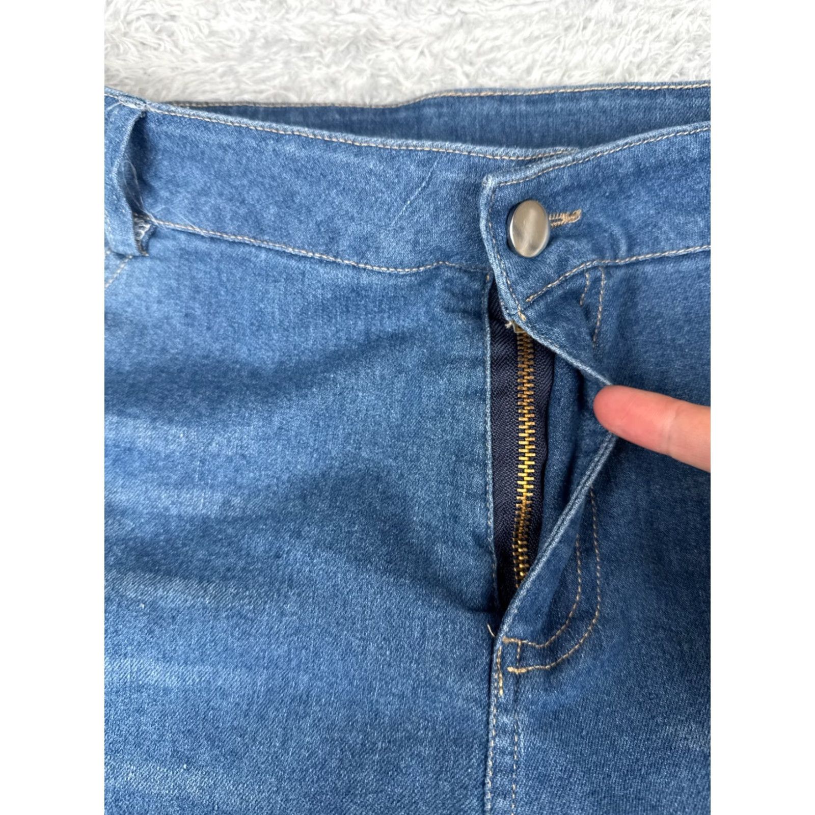 Vintage Jeans Women 14 Blue Denim Bootcut High Rise 34x32 Cotton Cotton Blend Light Wash 5-Pocket Design Womens Size 36" / US 14 / IT 50 - 5 Thumbnail