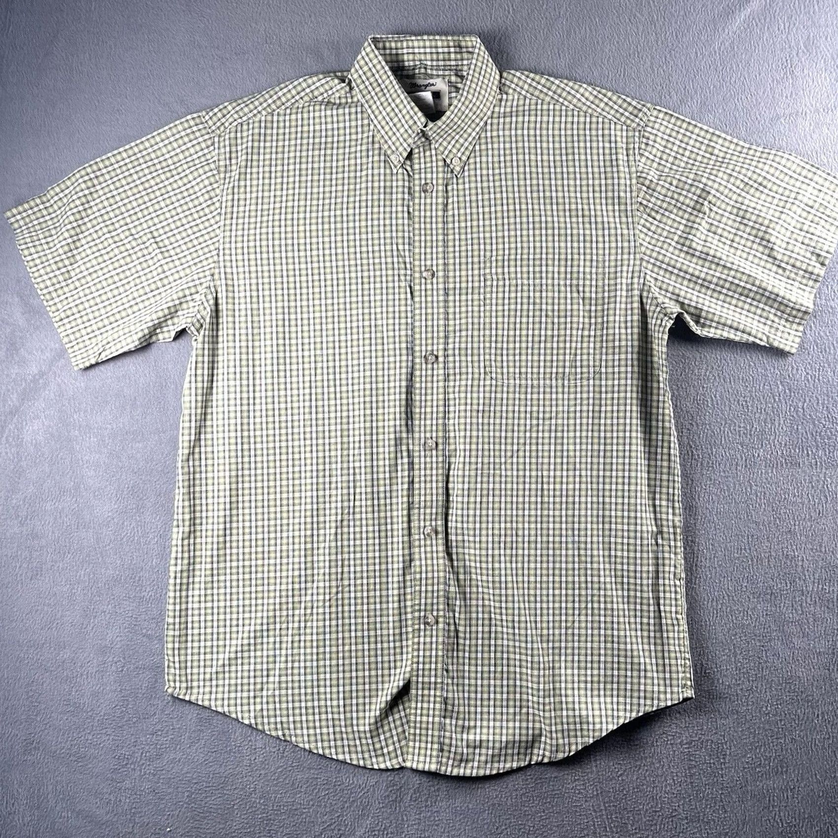 Wrangler Wrangler Riata Shirt Men's Size Large Grey Black Plaid Short Sleeve Button Down Size US L / EU 52-54 / 3 - 2 Thumbnail
