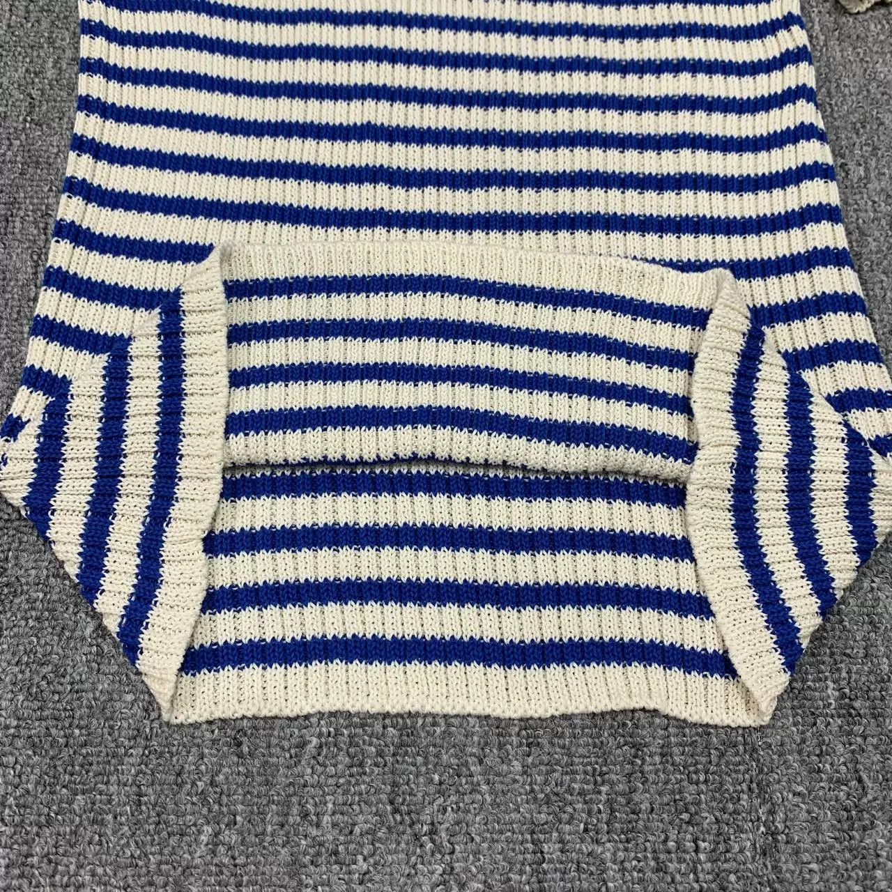 Dior Dior White & Blue Striped Pentagram Knit Short Sleeve 95 New Size S / US 4 / IT 40 - 8 Thumbnail