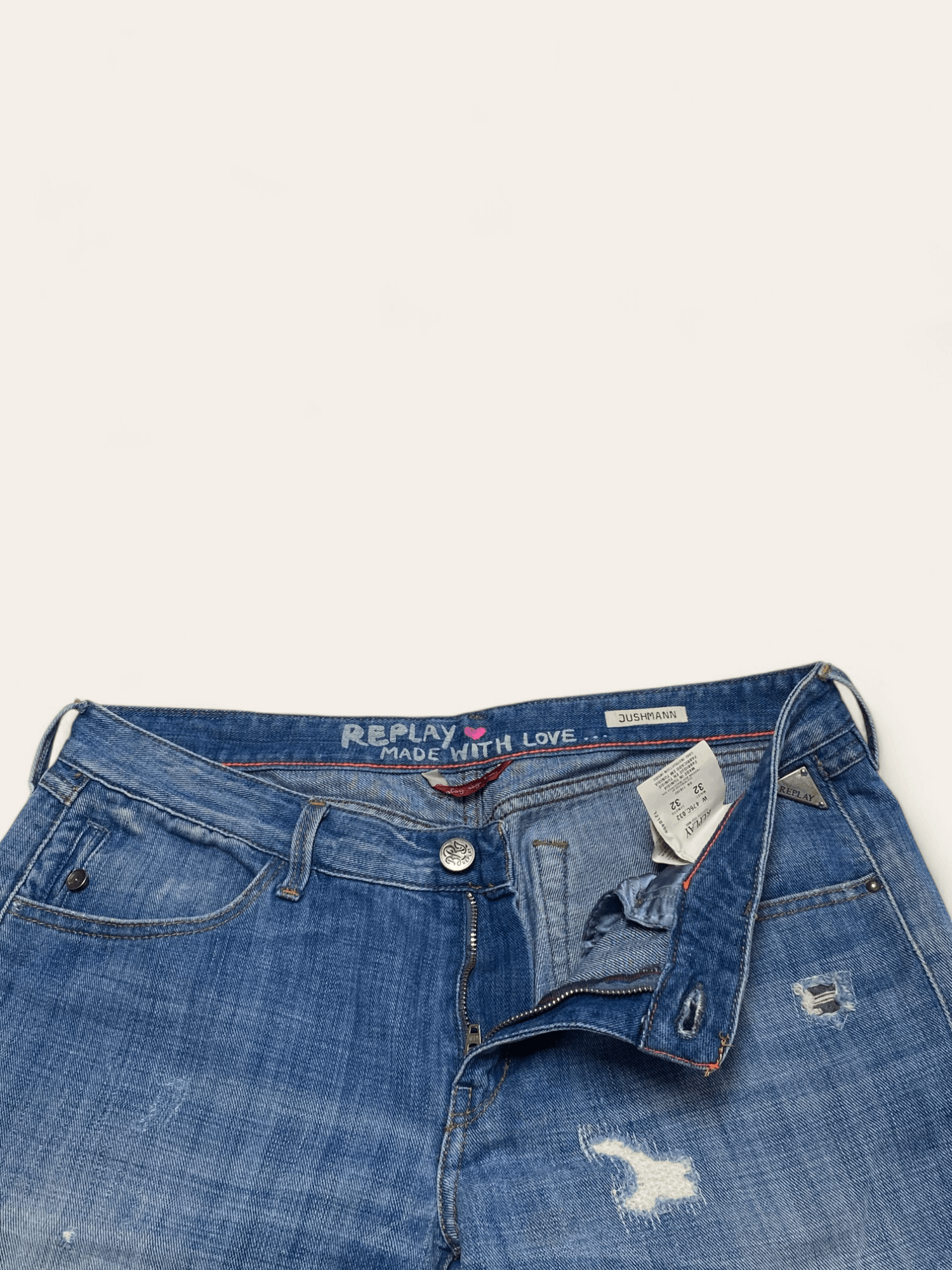 Jean Vintage REPLAY Jeans Y2k Avant Garde Bootcut Baggy Size 32" / US 10 / IT 46 - 8 Thumbnail