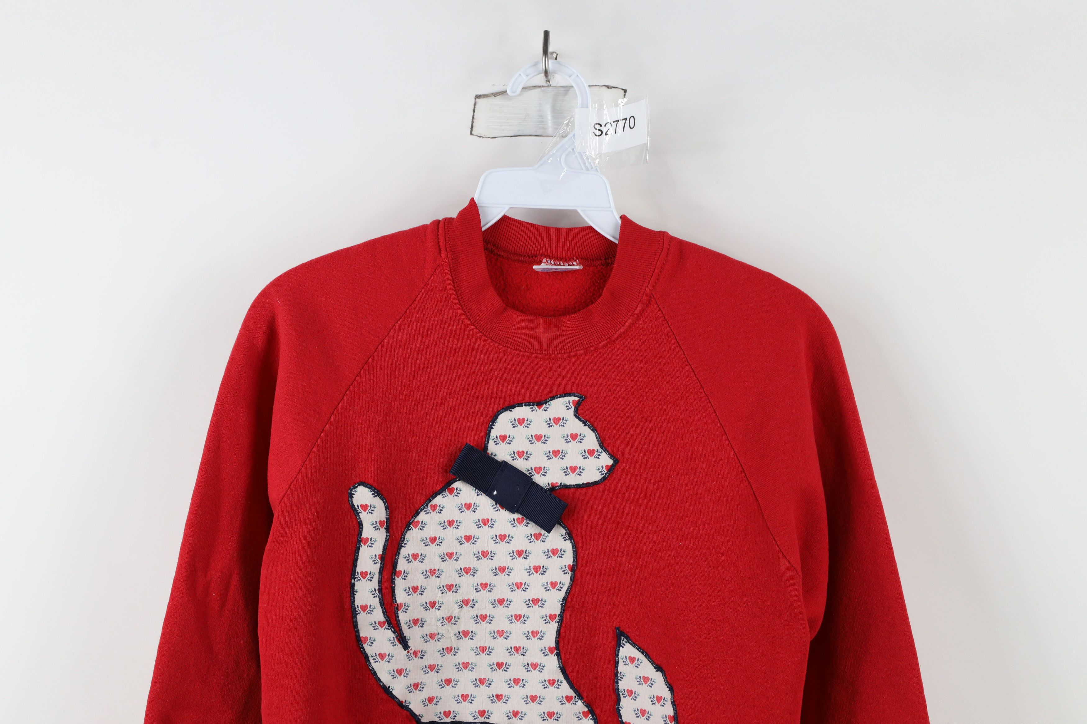 Vintage Vintage 90s Streetwear Patch Cat Kitten Mouse Sweatshirt USA Size M / US 6-8 / IT 42-44 - 2 Thumbnail
