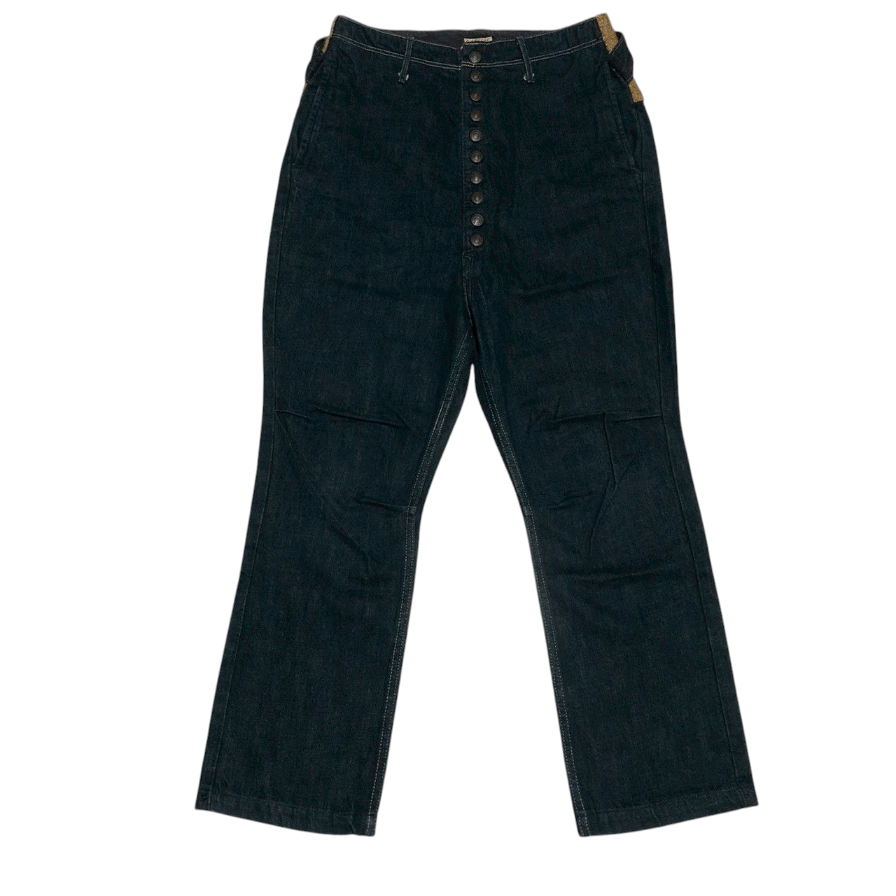 Kapital Clown Denim Wool-Back High Rise Pants