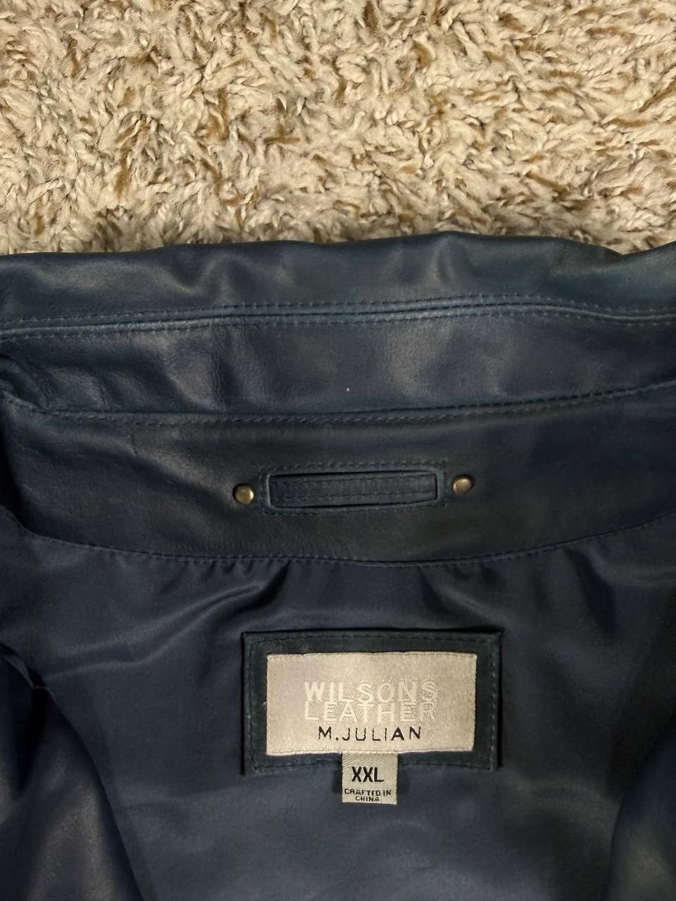Wilsons Leather Vintage Wilsons Leather M Julian Navy Genuine Leather Jacket Size US XXL / EU 58 / 5 - 13 Thumbnail
