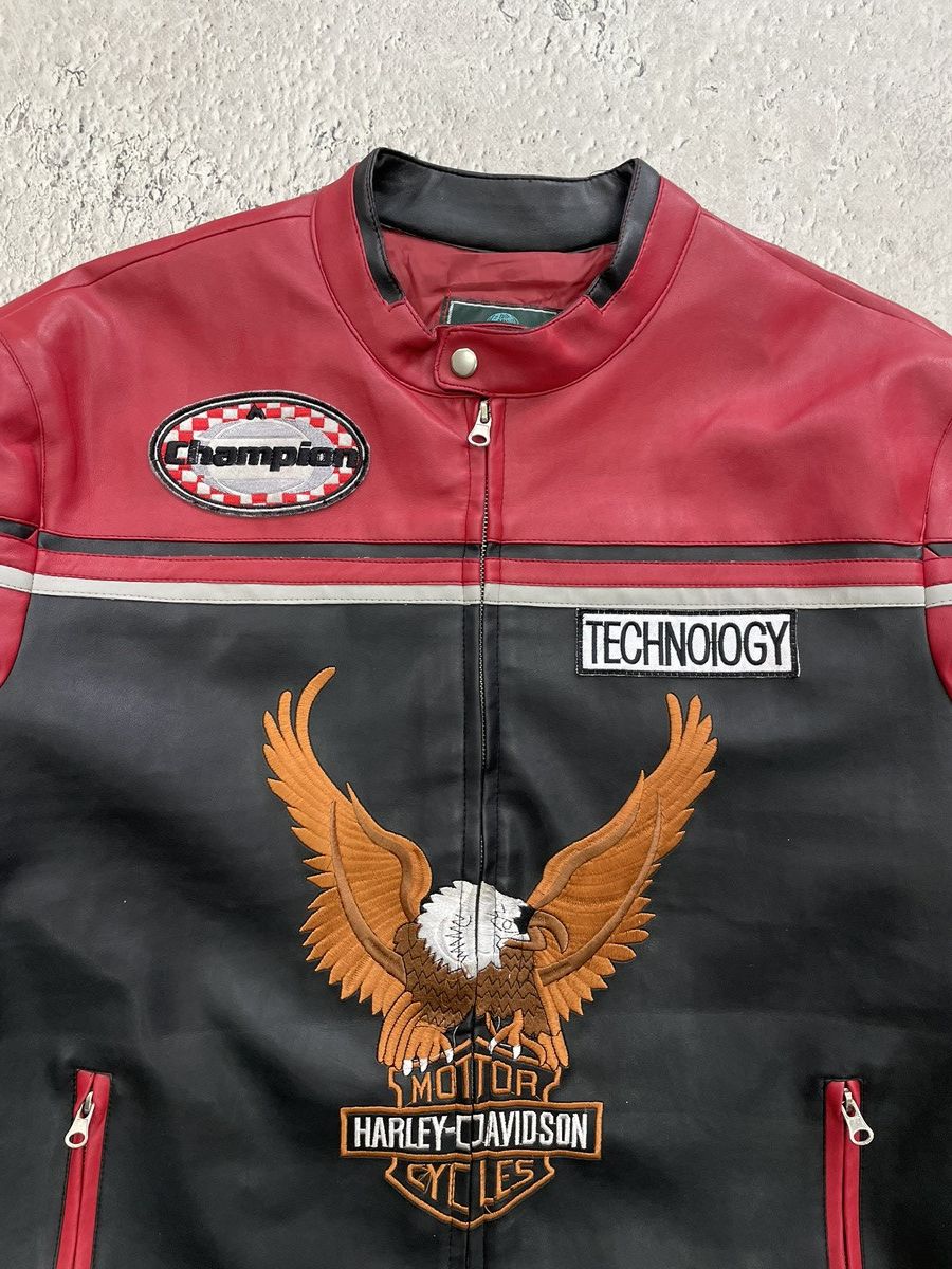 Harley Davidson Hype racing moto Harley Davidson leather jacket y2k Size US XL / EU 56 / 4 - 4 Thumbnail