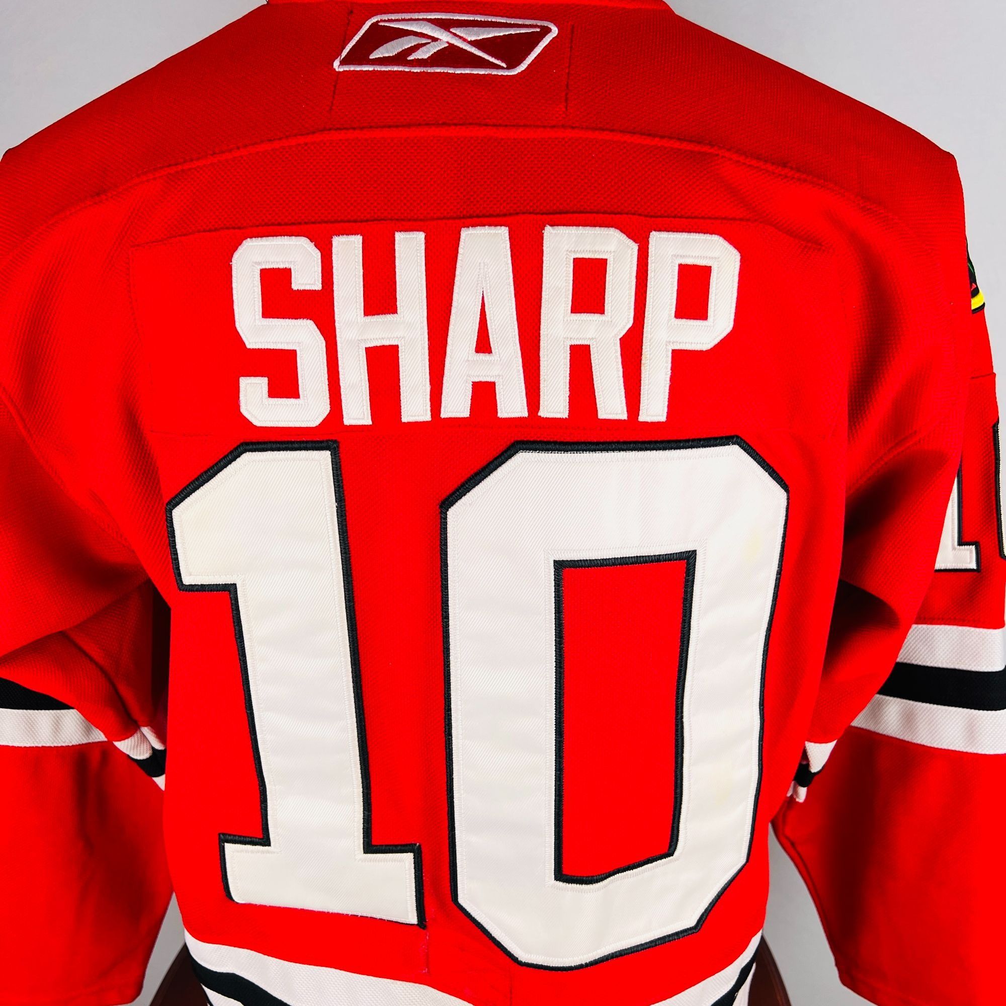 Reebok Chicago Blackhawks Patrick Sharp Capt 2010 Stanley Cup Sewn Size US XL / EU 56 / 4 - 5 Thumbnail