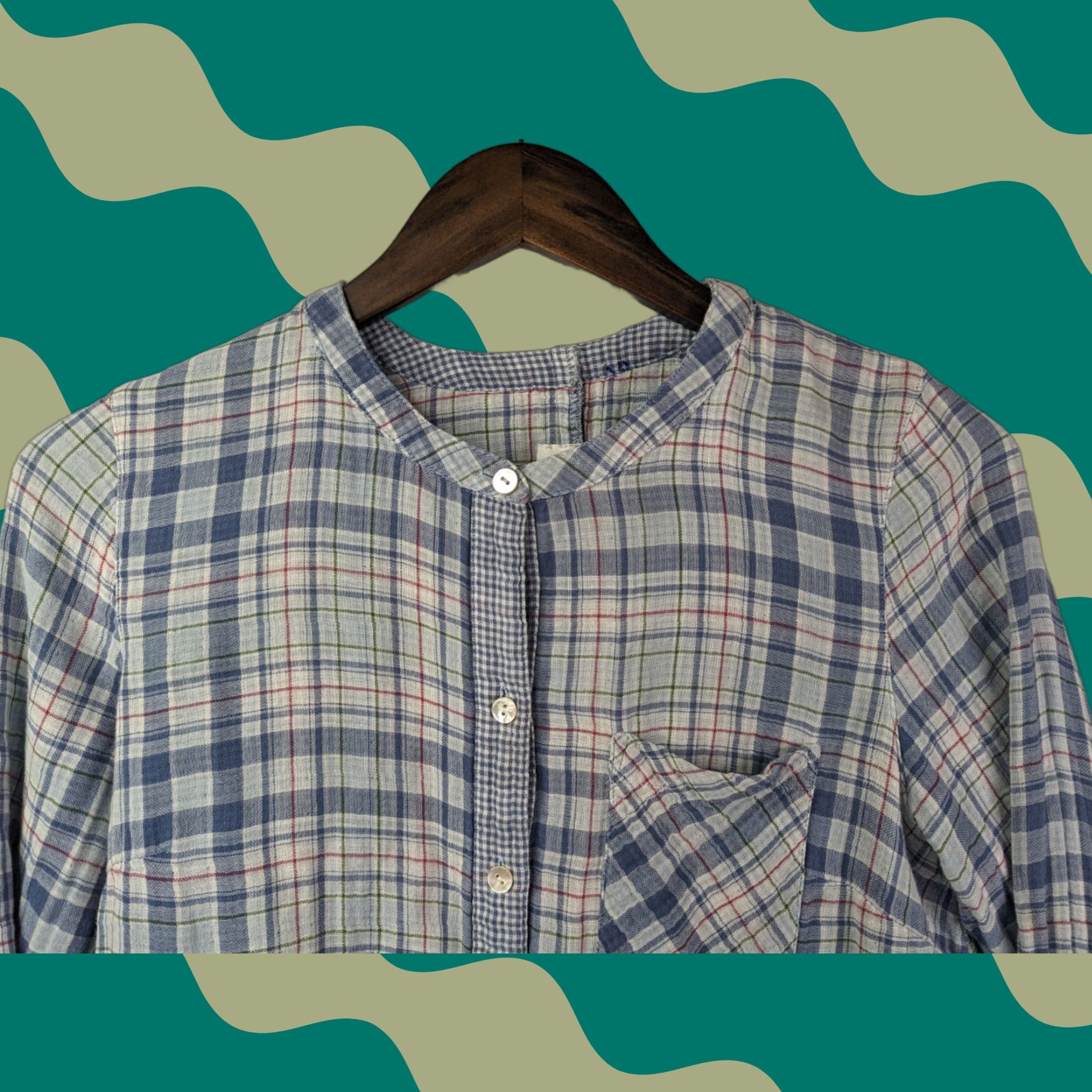 J. Jill J Jill Plaid Double Cloth Cotton Gauze Tunic Blouse Button Shirt Size Small Size S / US 4 / IT 40 - 1 Thumbnail