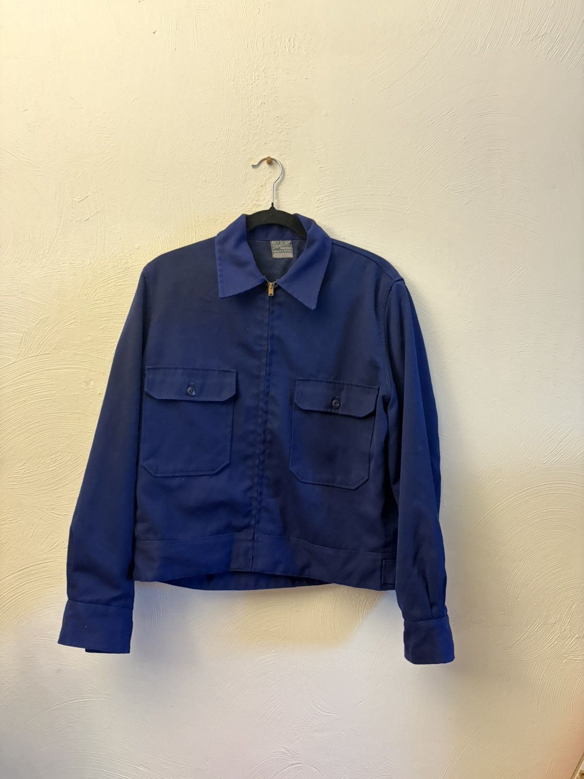Vintage 1950S BLUE/DARK NAVY WORK JACKET Size US M / EU 48-50 / 2 - 1 Thumbnail