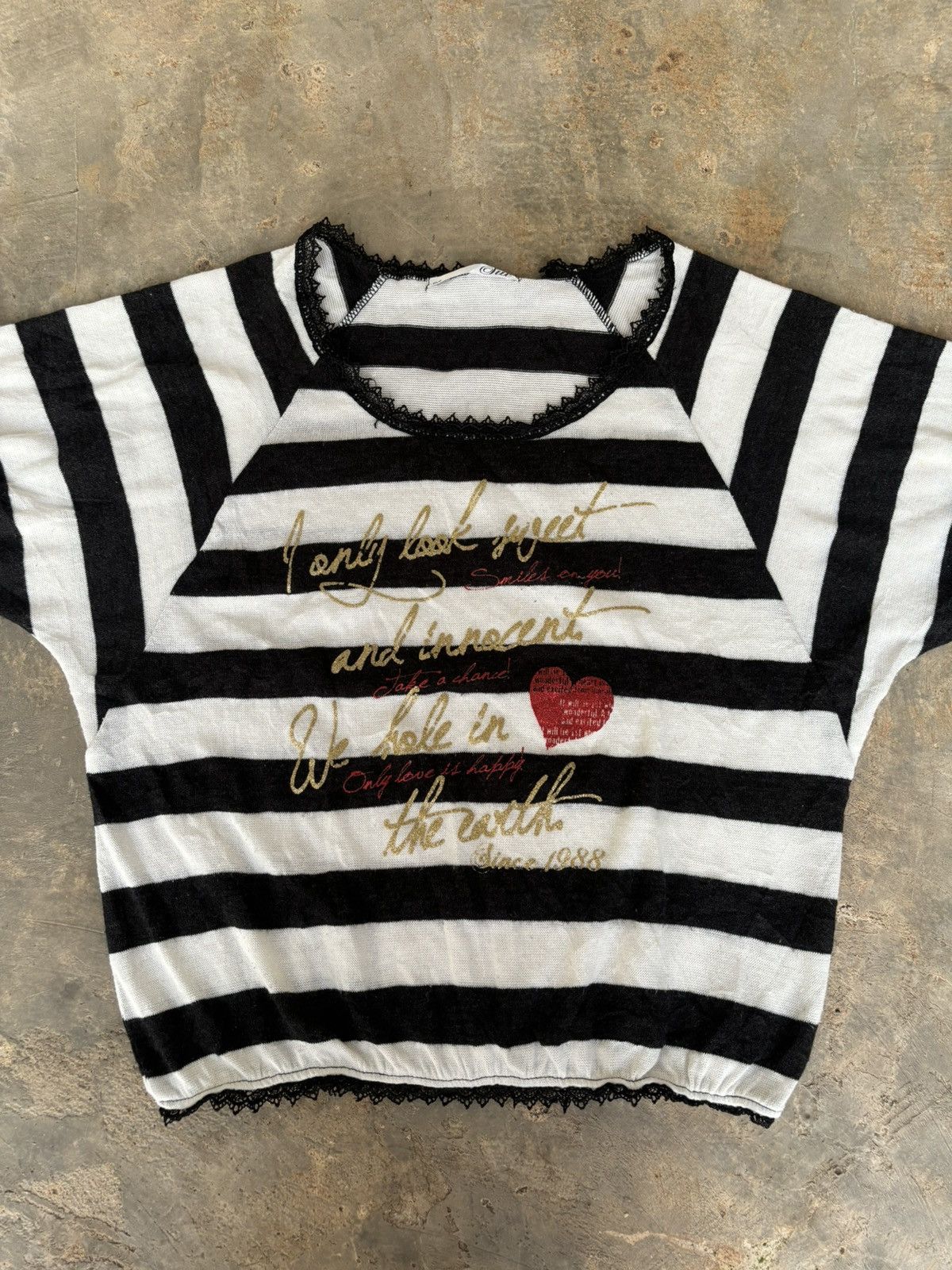Hysteric Glamour Y2k Opium Sue Stripe Women's Tshirt Size ONE SIZE - 2 Thumbnail
