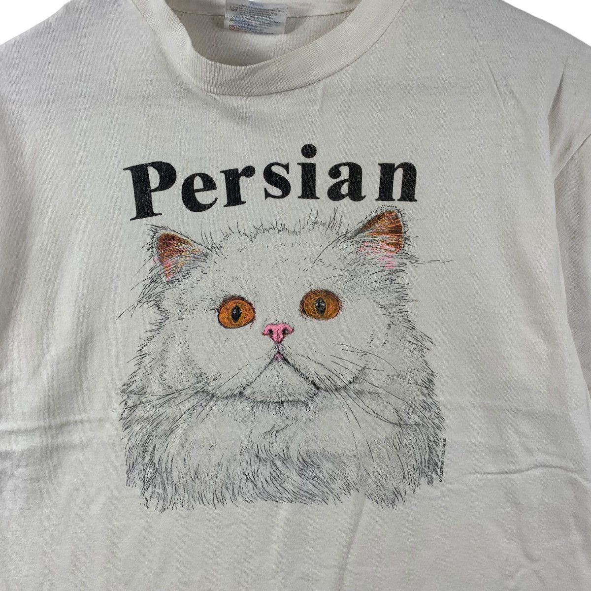 Vintage Vintage 90’ PERSIAN CAT BREED Painting Illustration Tee Size M / US 6-8 / IT 42-44 - 4 Thumbnail