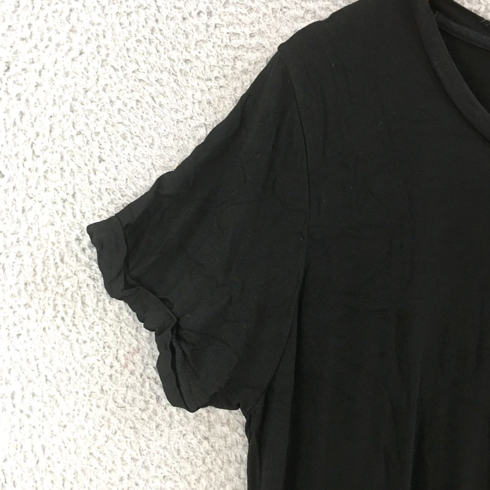 Vintage 32 Degrees Women Dress XXL Stretch Pockets Short Sleeve Pullover Knit Black Size XXL / US 16-18 / IT 52-54 - 4 Thumbnail