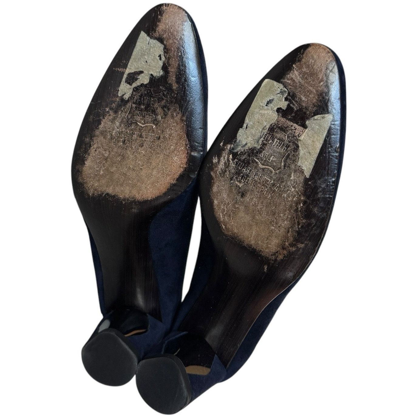 Stuart Weitzman Vtg Stuart Weitzman Navy Suede Leather Almond Toe heels 5 Size US 5 / IT 35 - 11 Thumbnail