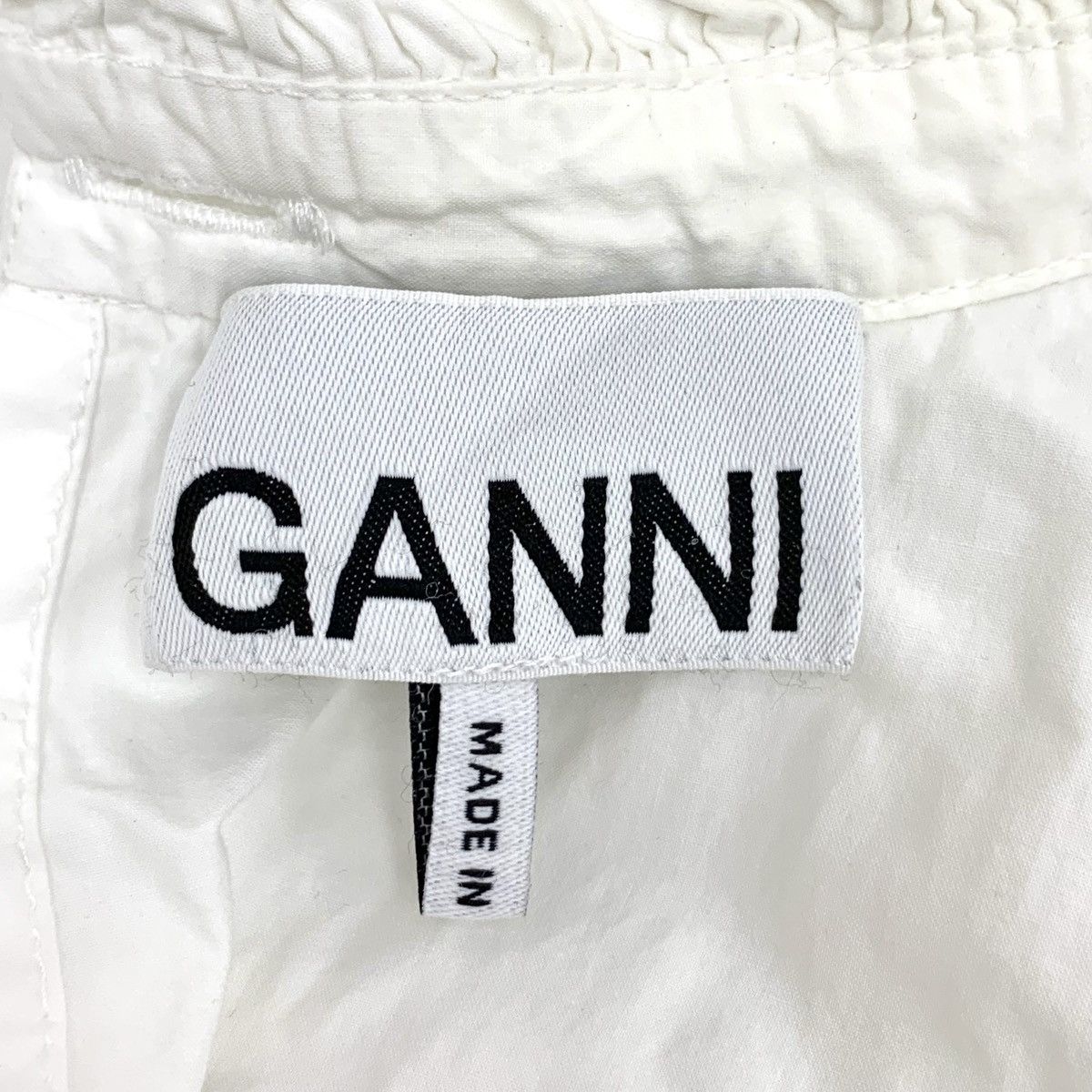 Ganni Ganni White Lace Trim Cotton Long Sleeve Shirt K26WX Size XS / US 0-2 / IT 36-38 - 5 Thumbnail