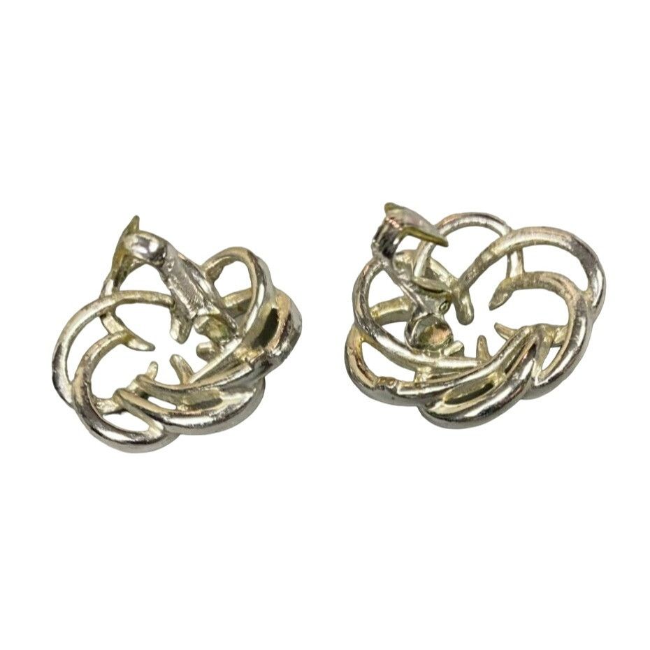 Other Vintage 1967 Sarah Coventry "Tailored Swirl" Silver-Tone Cli Size ONE SIZE - 5 Thumbnail