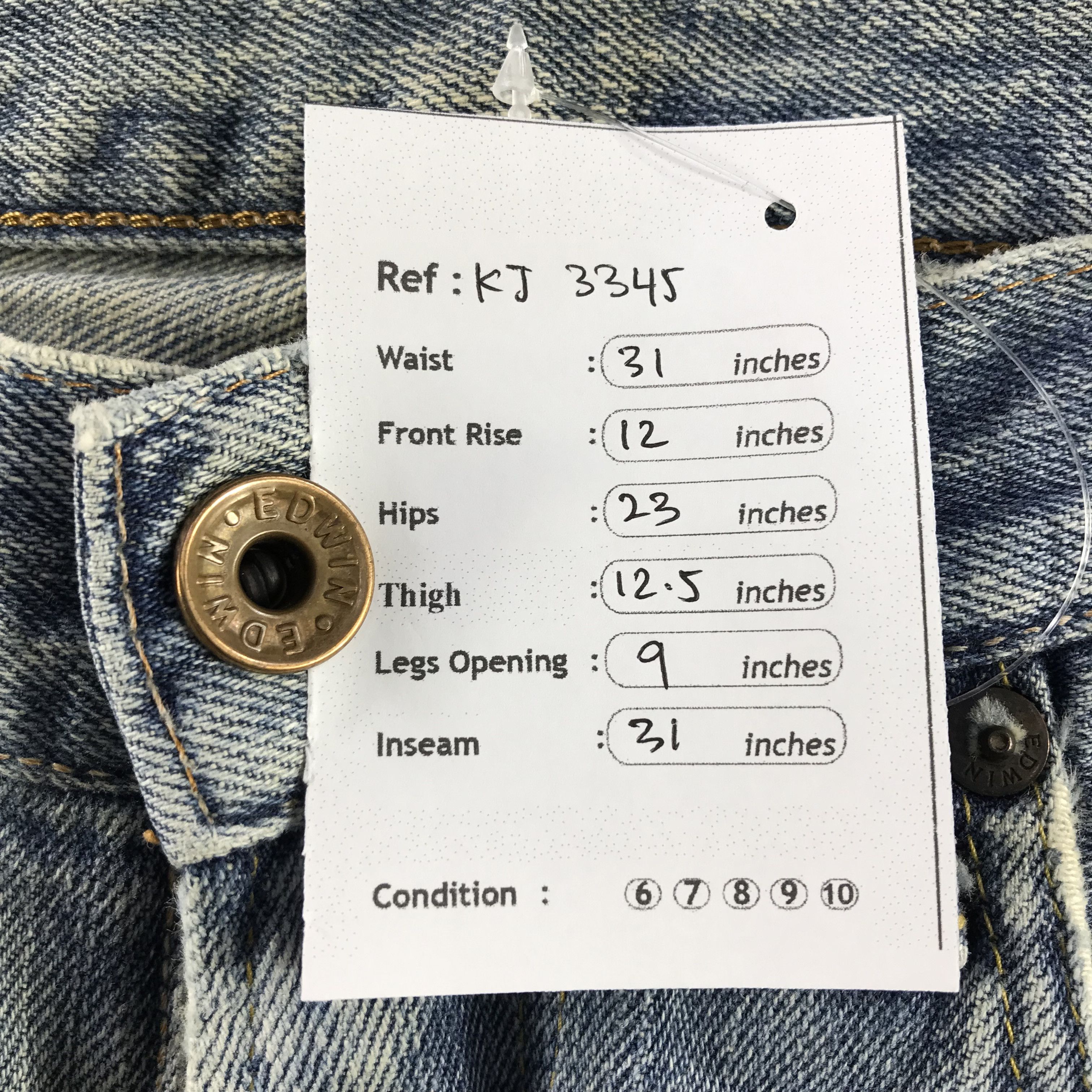 Edwin Distress Edwin 505 Redlne Jeans Selvedge Denim KJ3345 Size US 28 / EU 44 - 13 Thumbnail