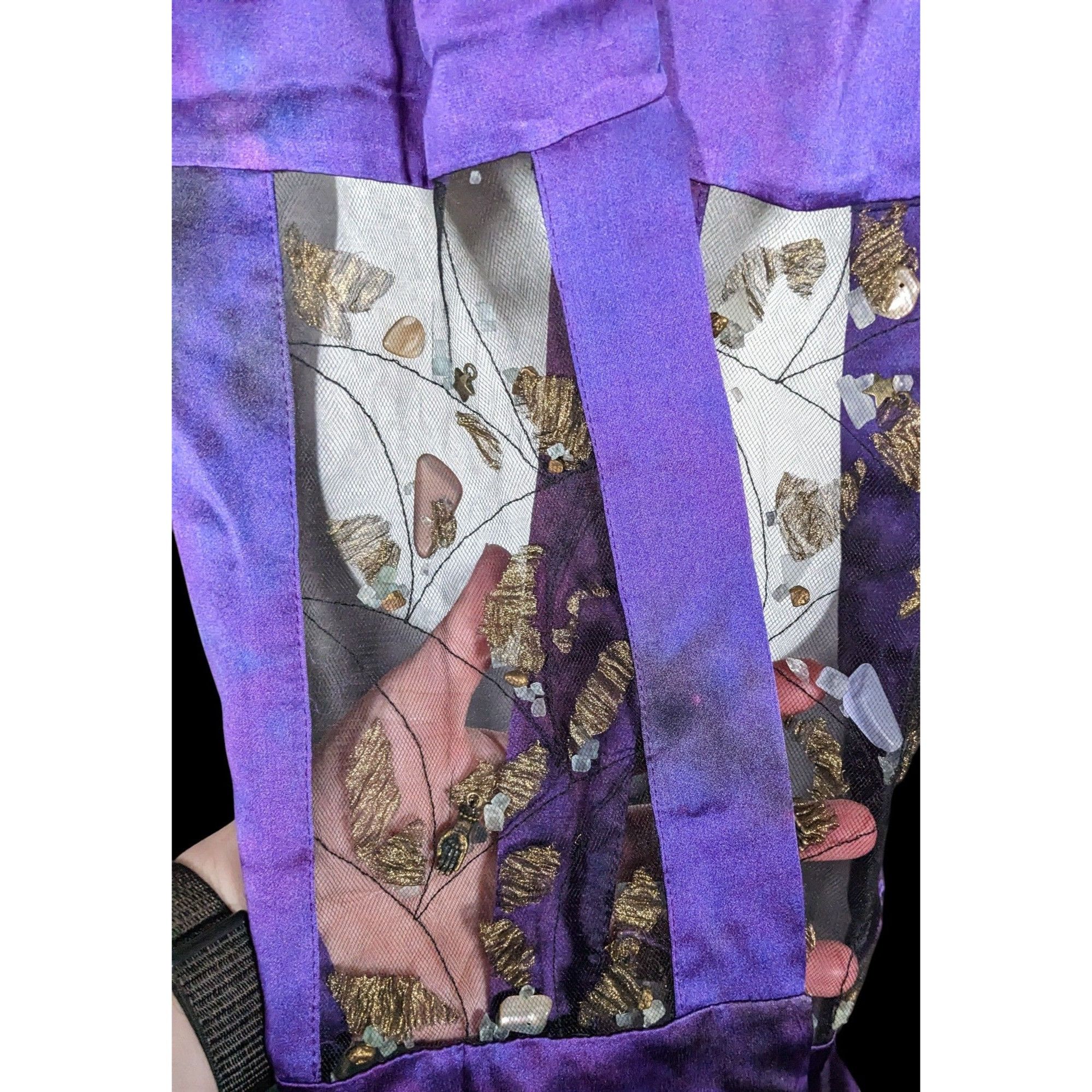 Other Gothic Mystic Purple Mottled Scarf With Crystal And Charm In Size ONE SIZE - 3 Thumbnail