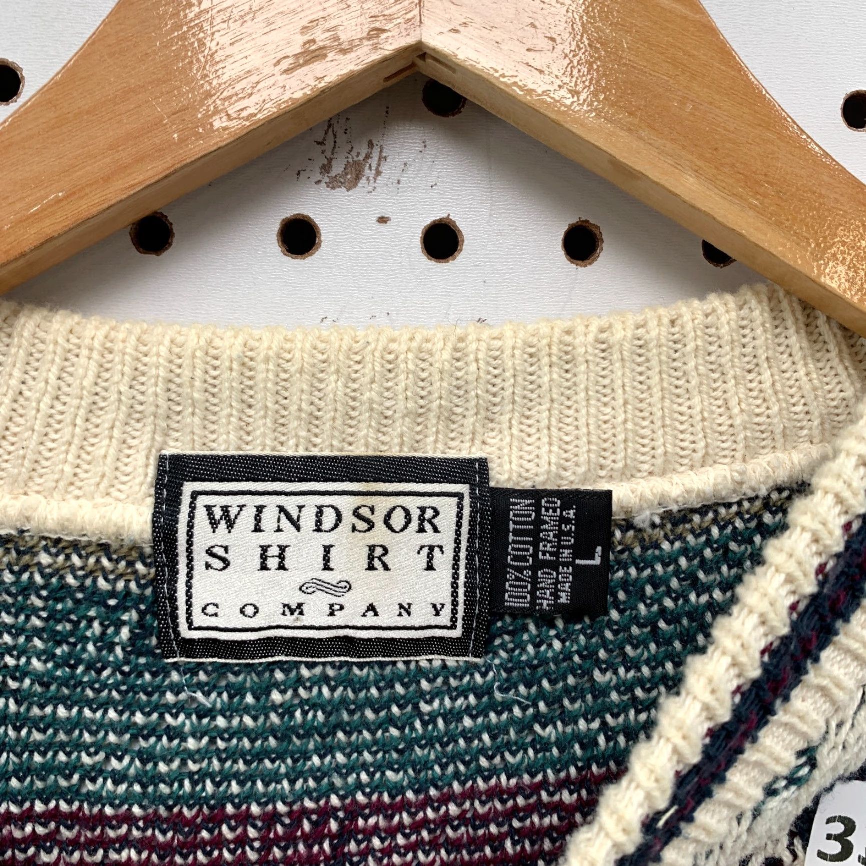 Vintage VINTAGE Windsor Shirt Knit Sweater Mens Large Hand Frame Pullover Coogi 26x27.5 Size US L / EU 52-54 / 3 - 7 Thumbnail