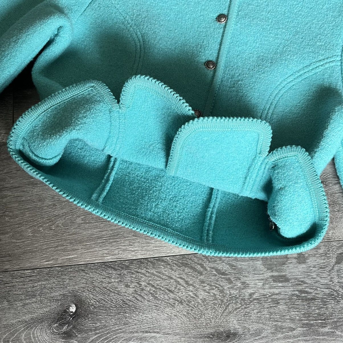 Kurt Geiger × Vintage Vintage 80s Geiger Austria Teal Wool Button Cardigan Sweater Size L / US 10 / IT 46 - 5 Thumbnail